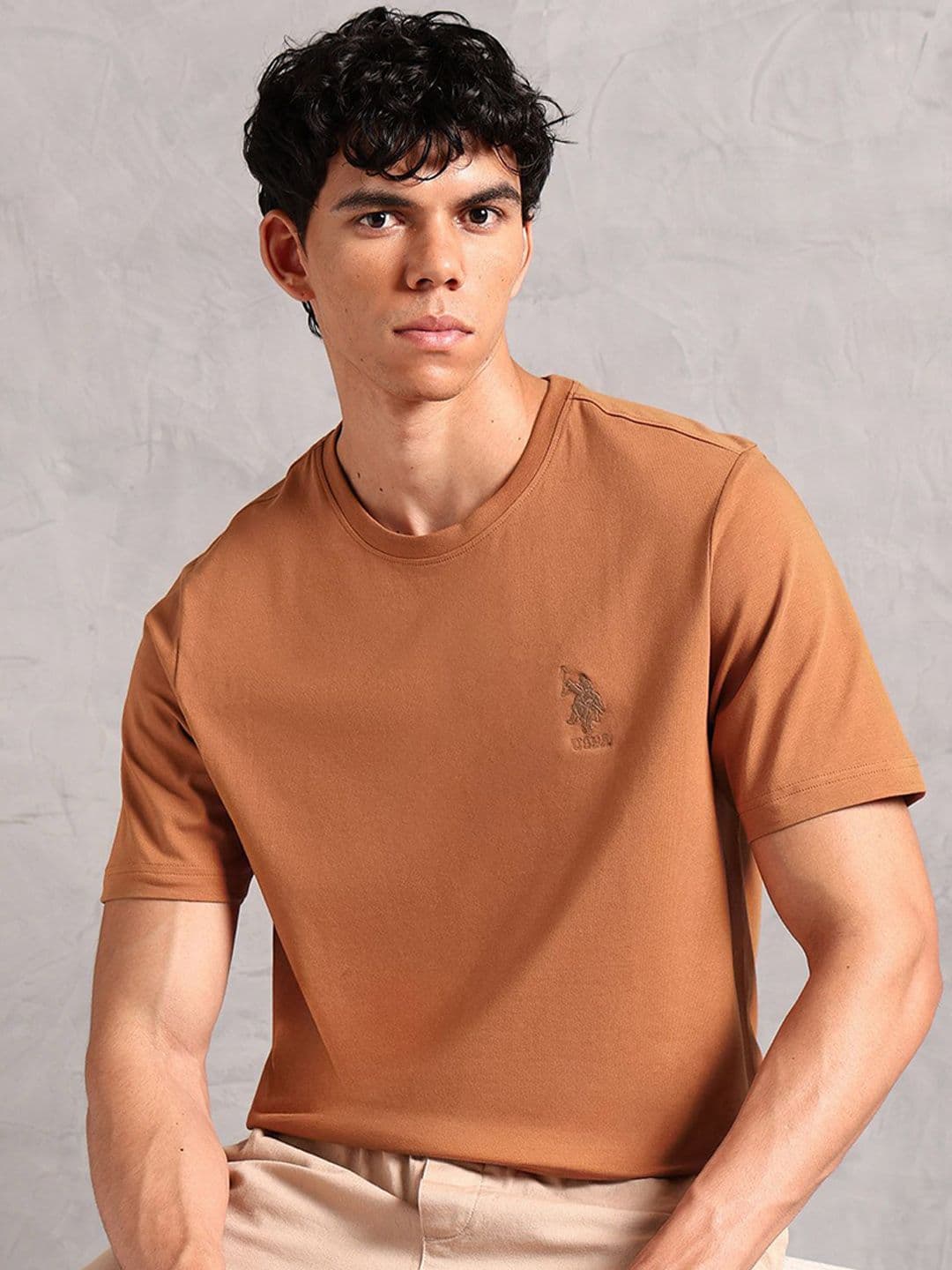 U.S. Polo Assn. Men Comfort Fit Round Neck Moisture-Wicking Pure Cotton Lounge Tshirt - view 1