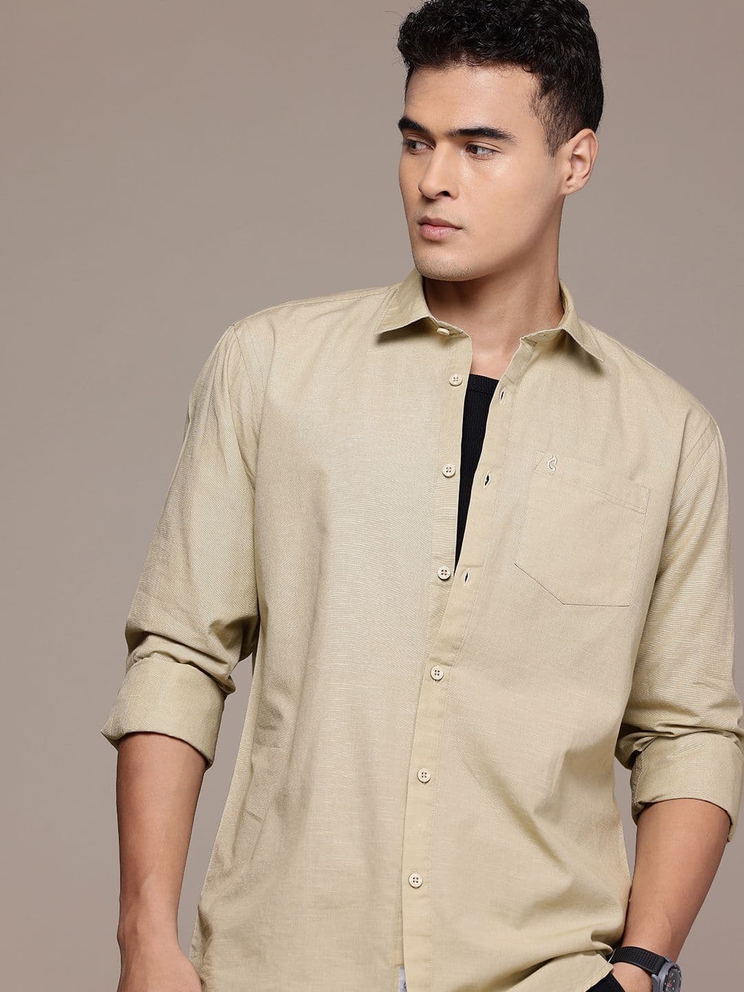 BS BLUE SQUAD Cotton Linen Casual Shirt - view 1