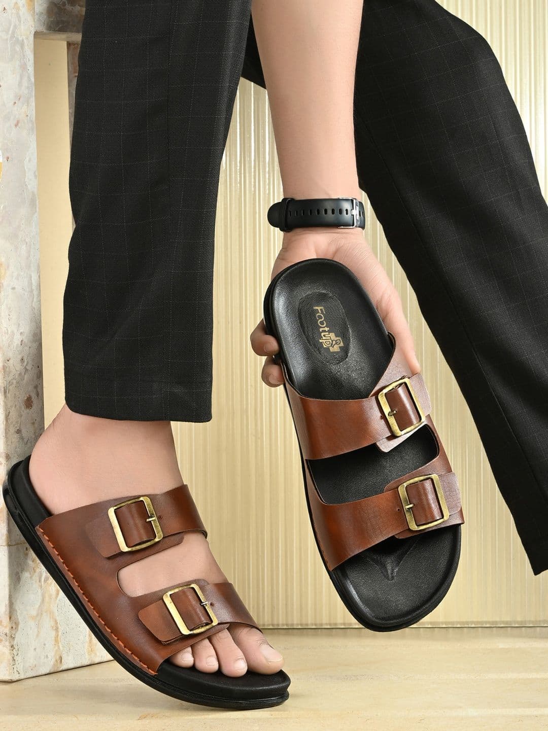 DOCTOR HEALTH SUPER SOFT Men Tan Buckle Fastening Slip-On - view 1