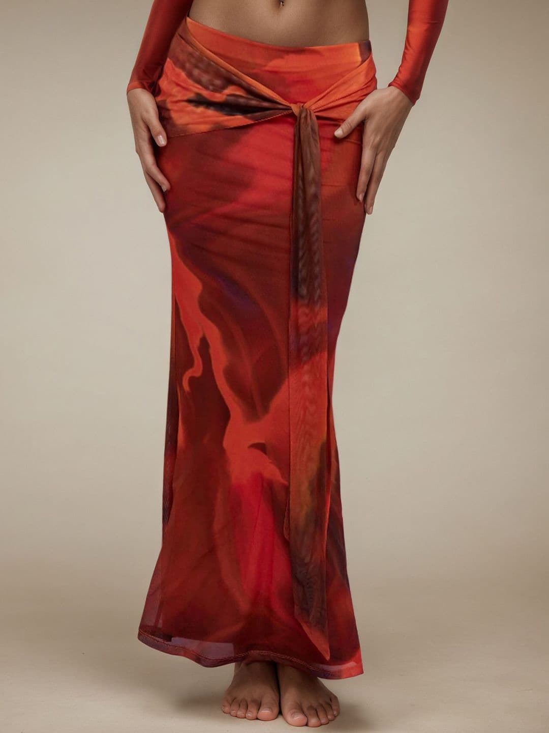 StyleCast x Revolte Women Abstract Printed Straight Maxi Skirt - view 1