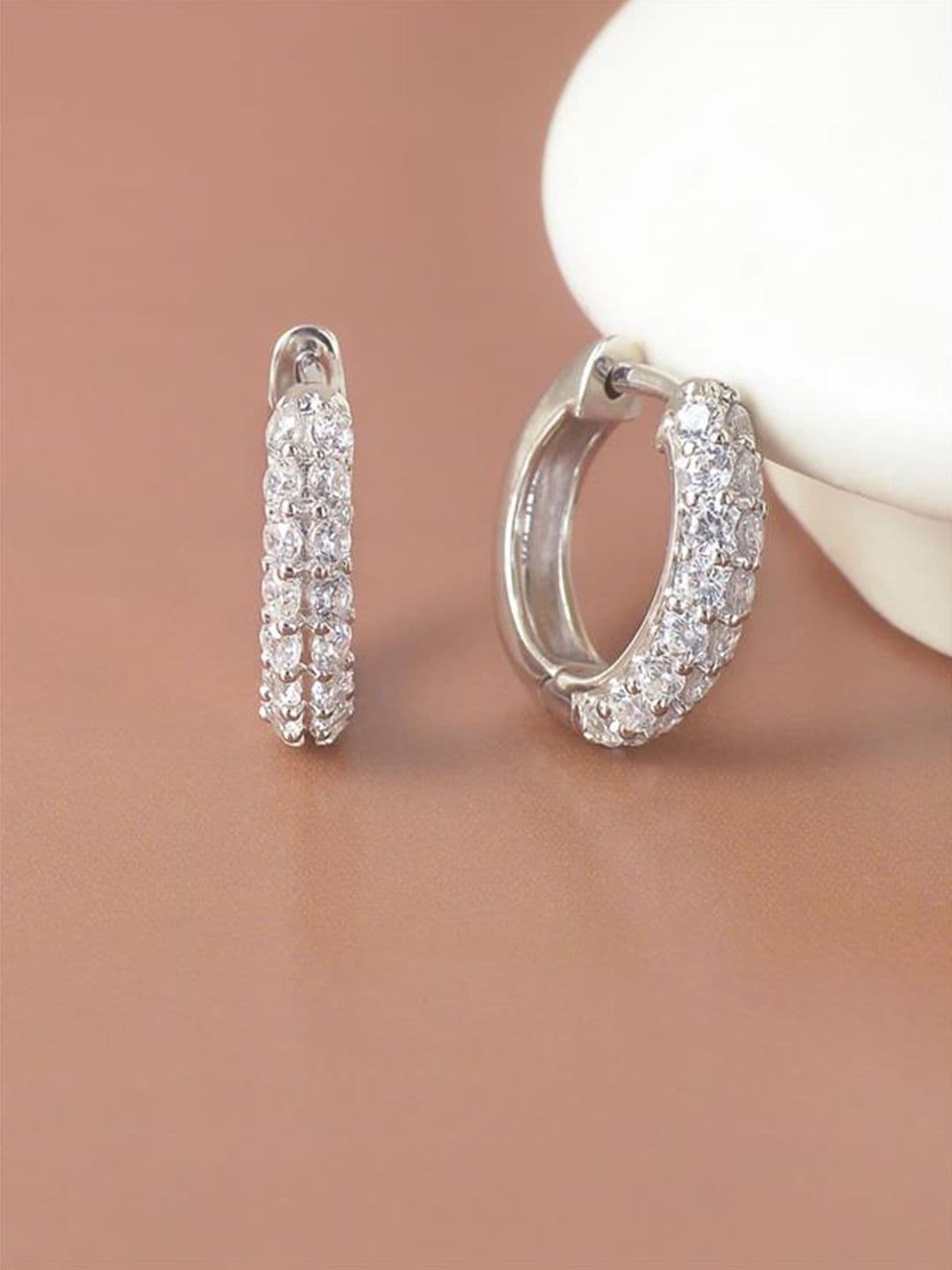 Ornate Jewels 925 Sterling Silver American Diamond Bali Earring - view 1