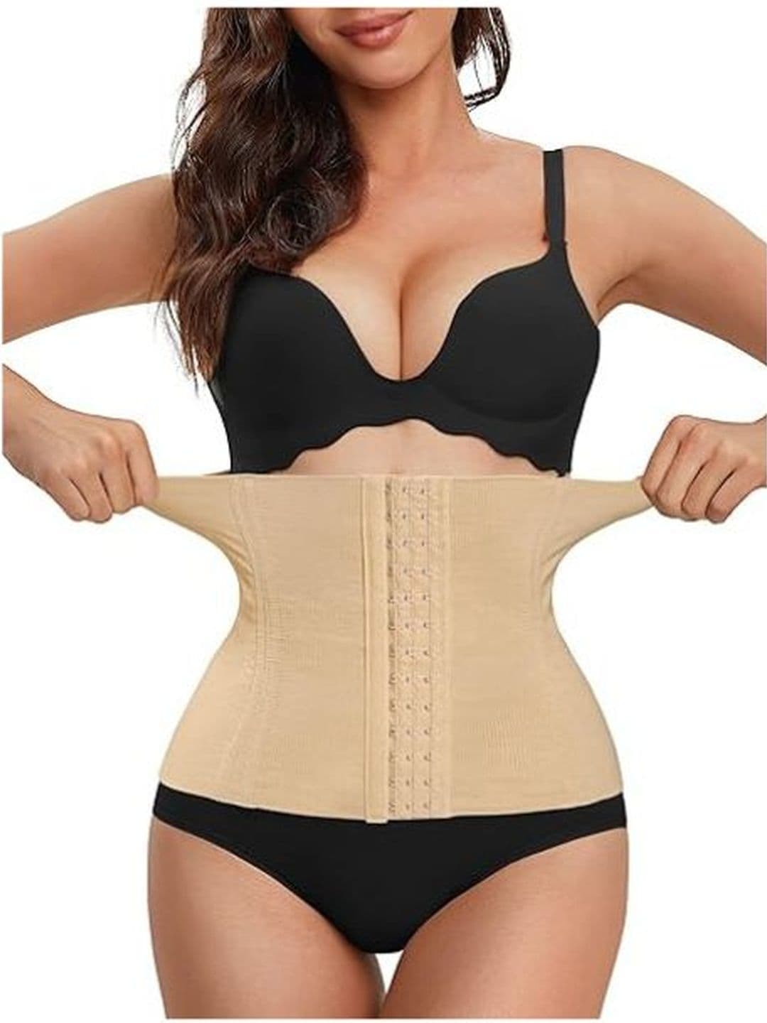 Kilvis Women Cream Polyester Anti Rolling Strip Tummy Control Body Shaper Belt - view 1