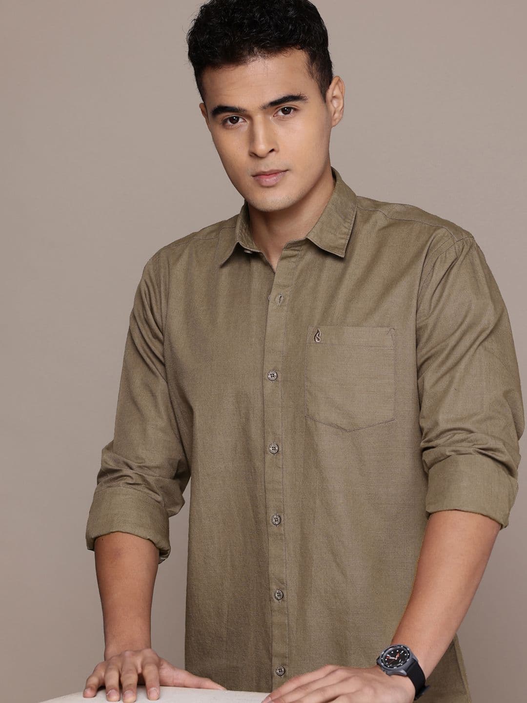 BS BLUE SQUAD BS BLACK SQUAD Cotton Linen Casual Shirt - view 1