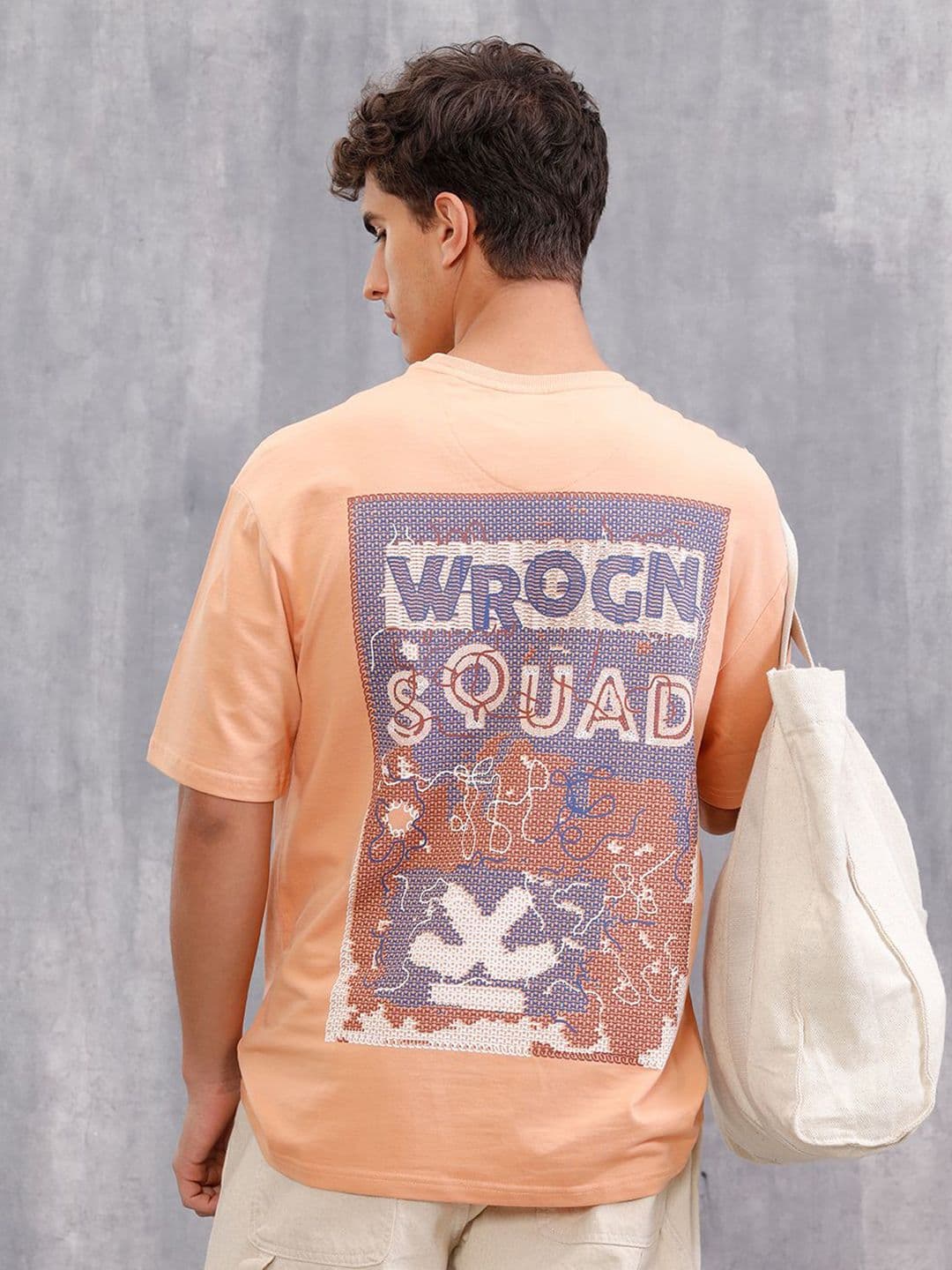 WROGN Men Typography Printed Round Neck Cotton Relaxed Fit T-shirt - view 1