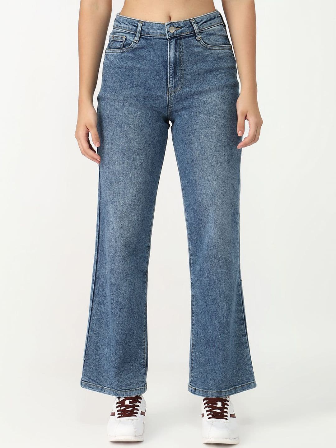 Kraus Jeans Women Wide Leg High-Rise Clean Look Heavy Fade Jeans - view 1