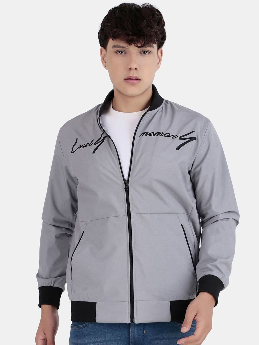Mast & Harbour Men Collarless Graphic Printed Bomber Jacket - view 1
