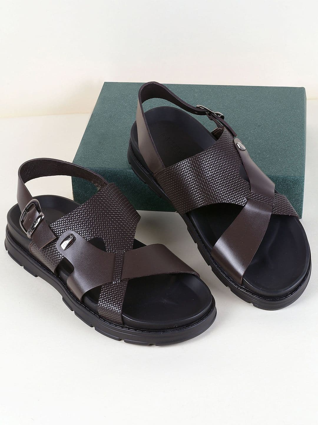 Metro Men Leather Comfort Sandals - view 1