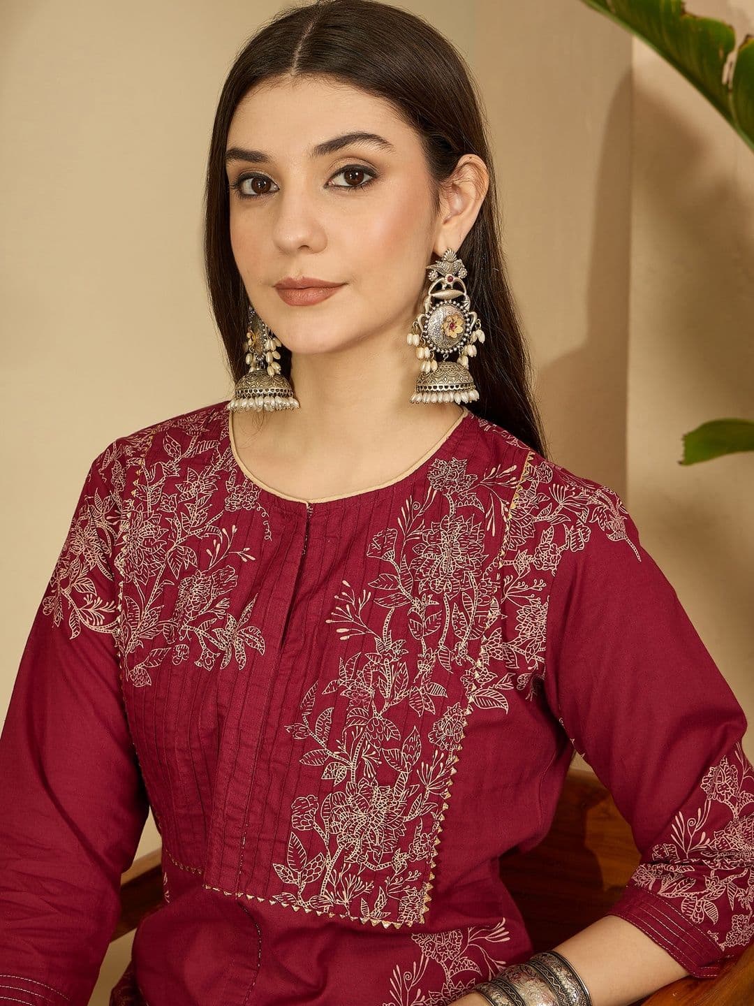 Sangria Women Cotton Floral Printed Floral Kurta - view 1