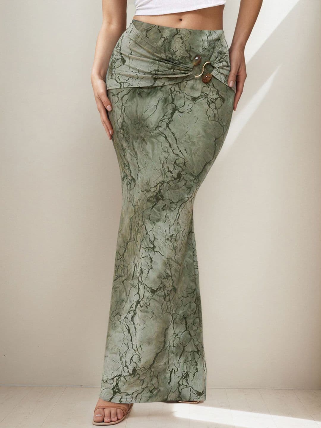 StyleCast x Revolte Women Printed Straight Maxi Skirt - view 1