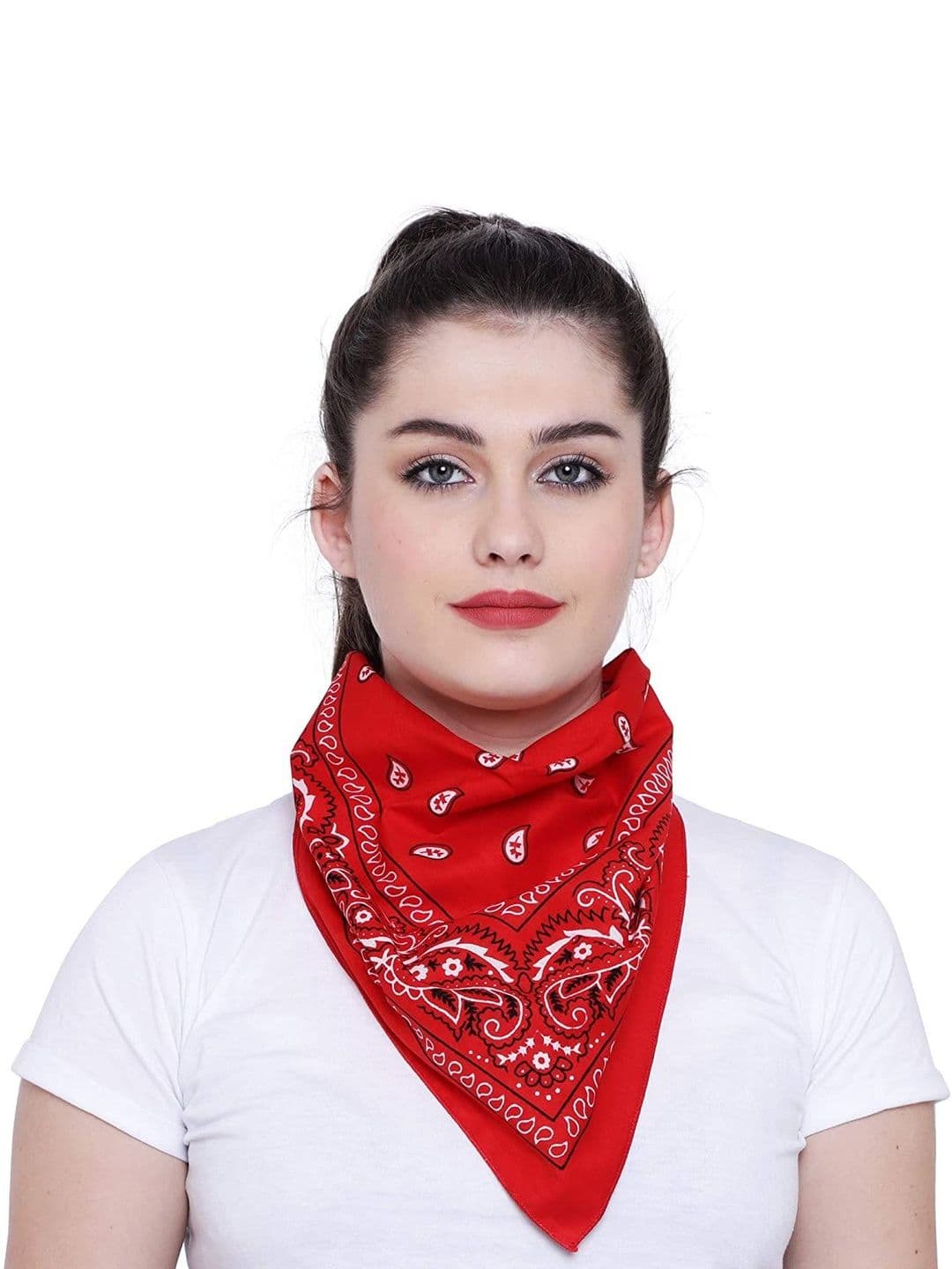 Navkar Crafts Unisex Pack of 2 Yellow & Red Paisley Cotton Bandanas - view 1