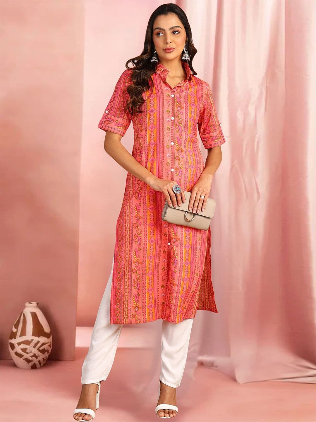 OZIA Women Floral Printed Daily A-Line Kurta - view 1