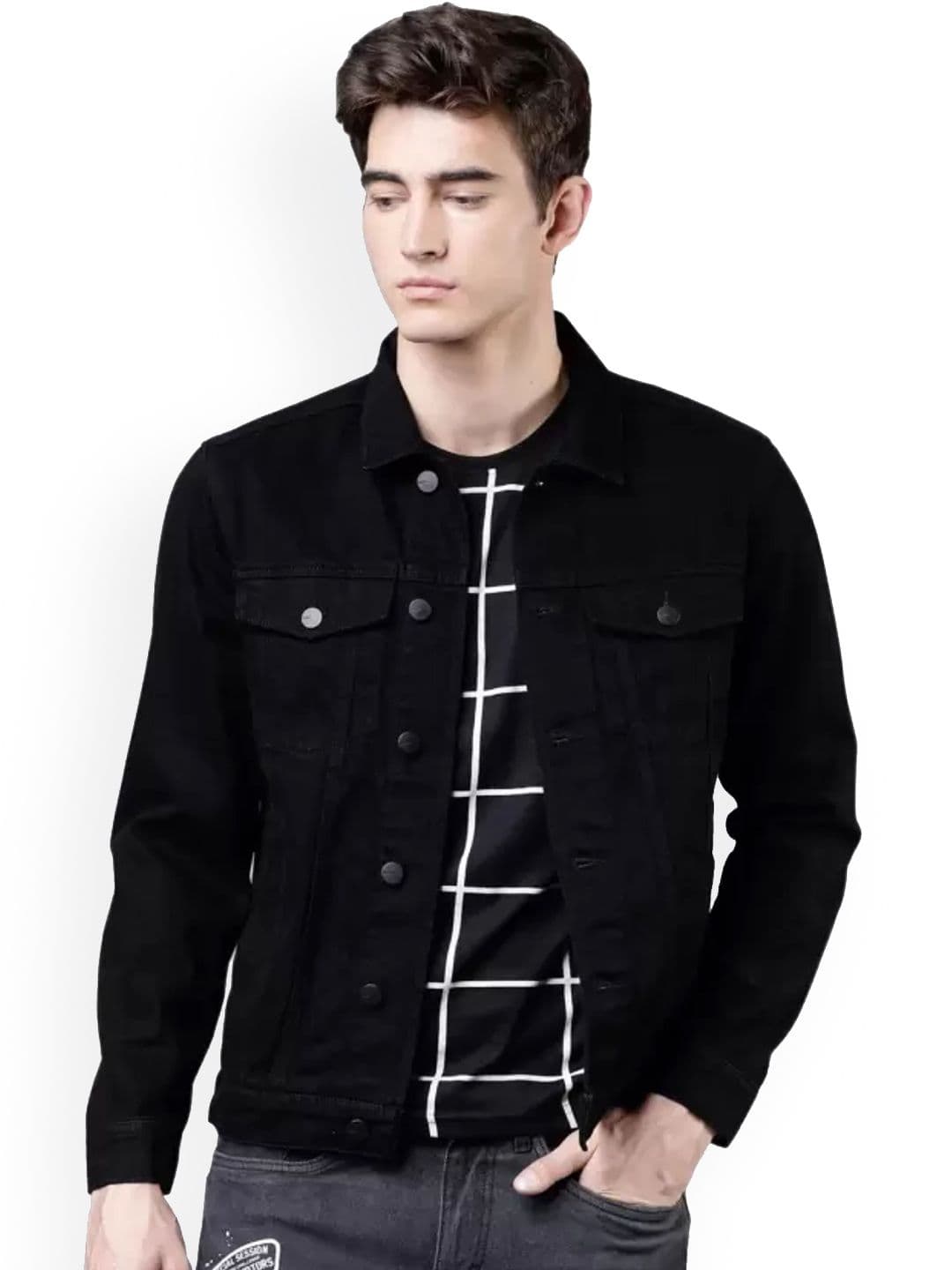 Moda Rapido Spread Collar Denim Jacket - view 1