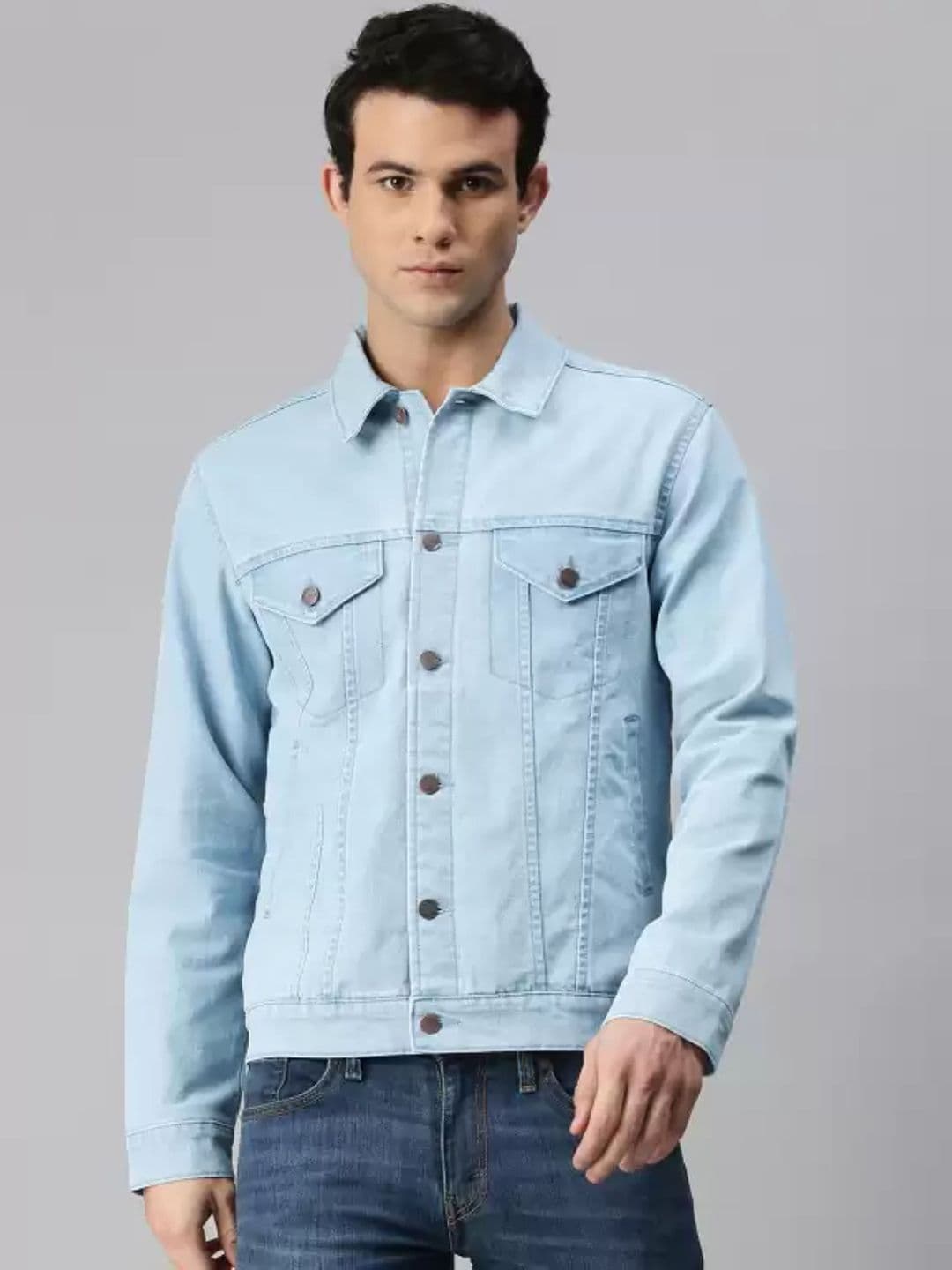 Moda Rapido Spread Collar Denim Jacket - view 1