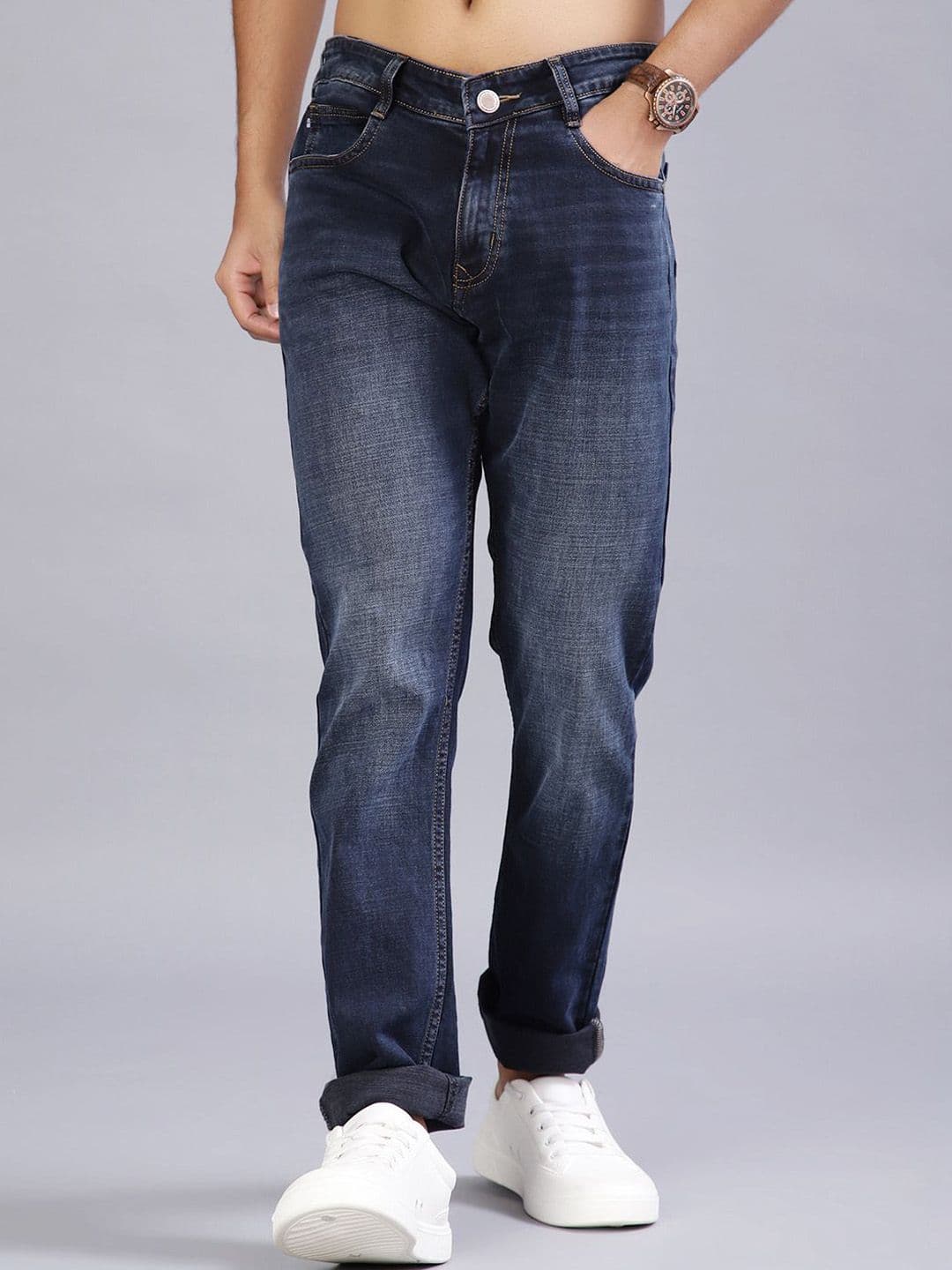 V-Mart Men Regular Fit Mid-Rise Light Fade Jeans - view 1
