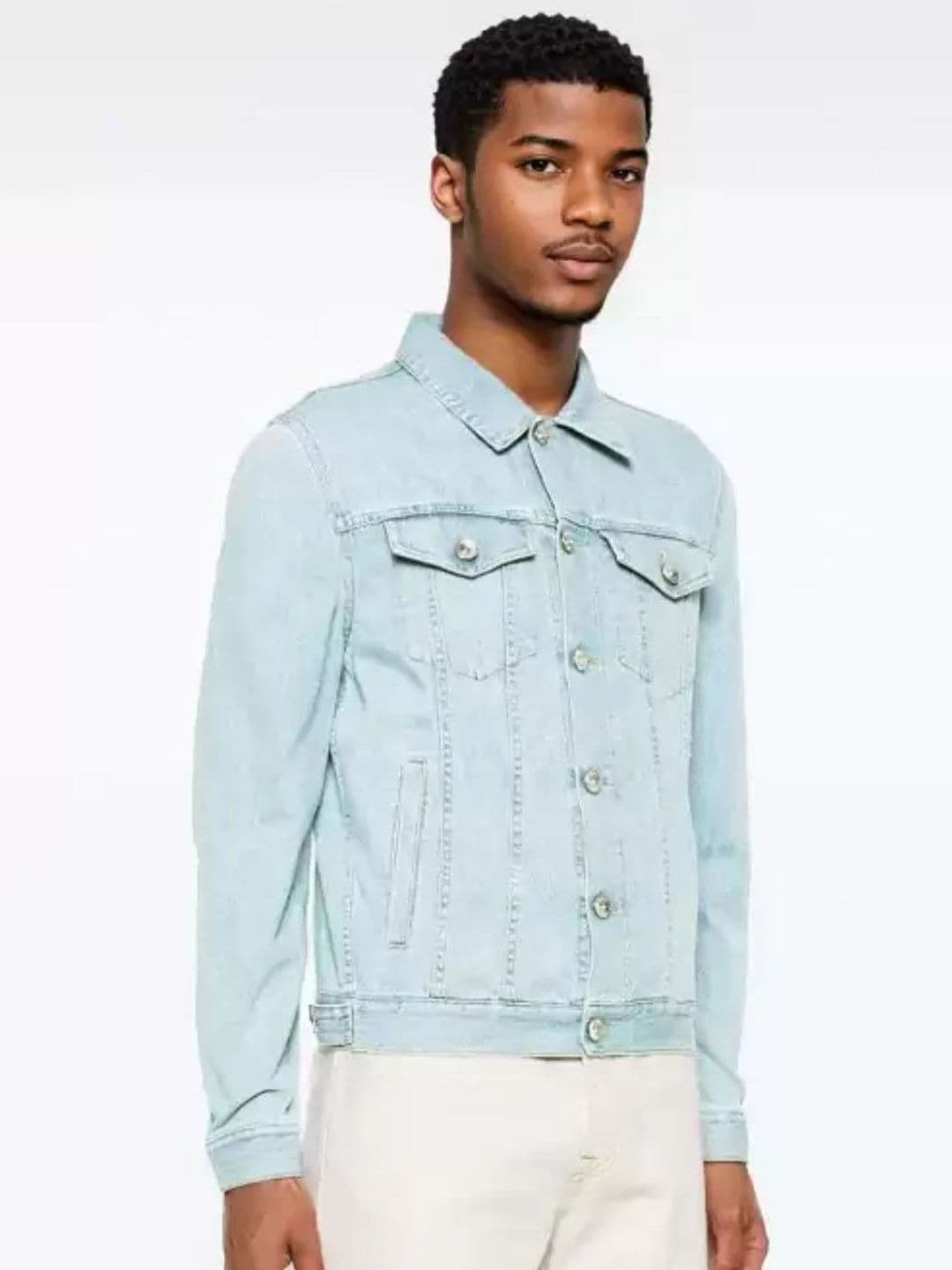 Moda Rapido Spread Collar Denim Jacket - view 1