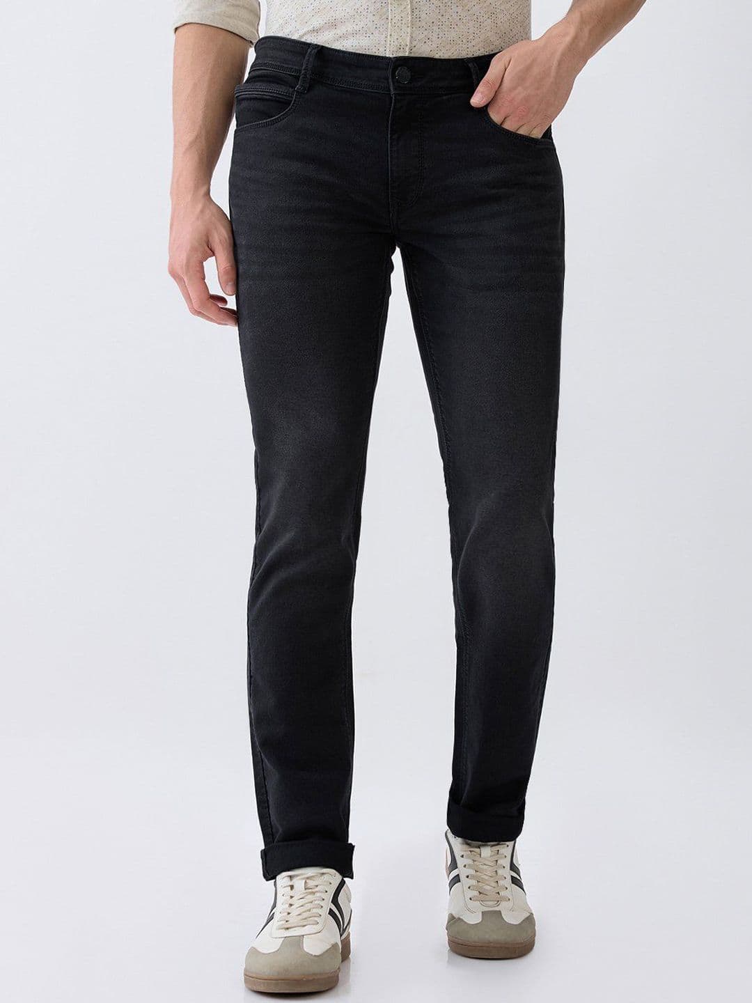 Parx Men Tapered Fit Mid-Rise Light Fade Jeans - view 1