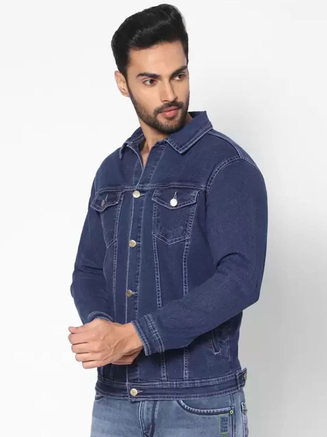 Moda Rapido Spread Collar Denim Jacket - view 1
