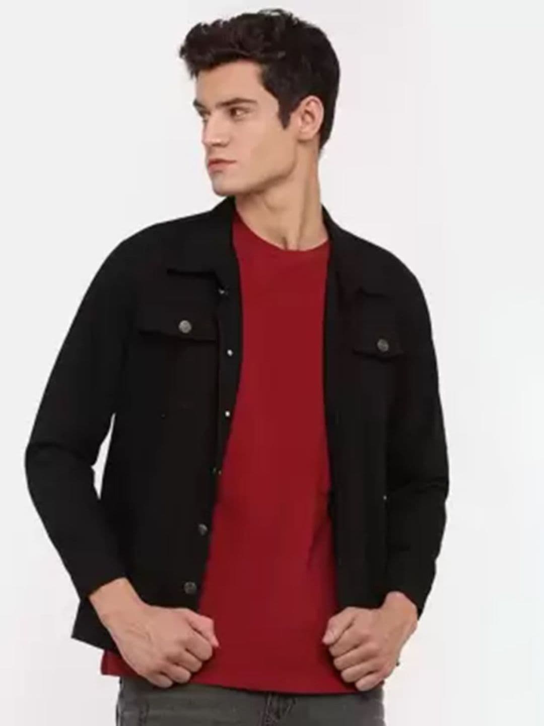 Moda Rapido Spread Collar Denim Jacket - view 1