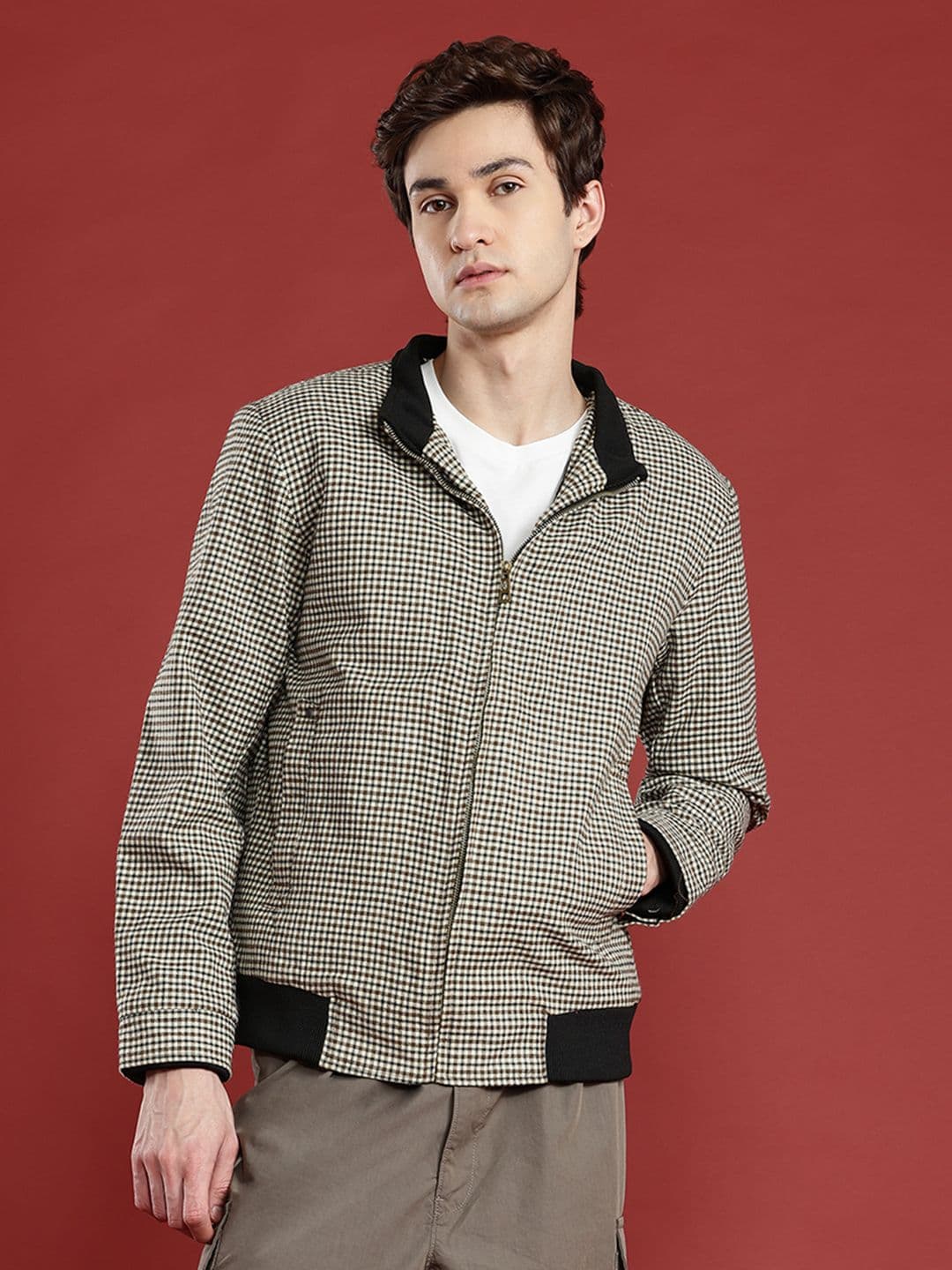 Leather Retail Men Checked Woollen Lightweight Tailored Jacket - view 1