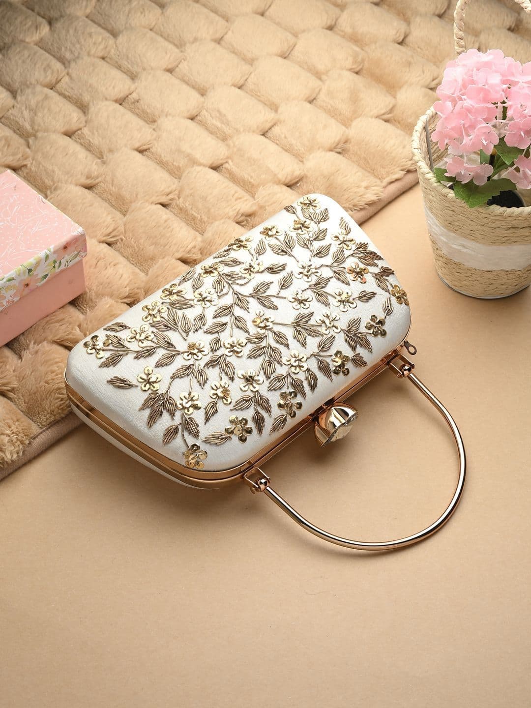Toobacraft Embellished Box Clutch With Wrist Loop - view 1