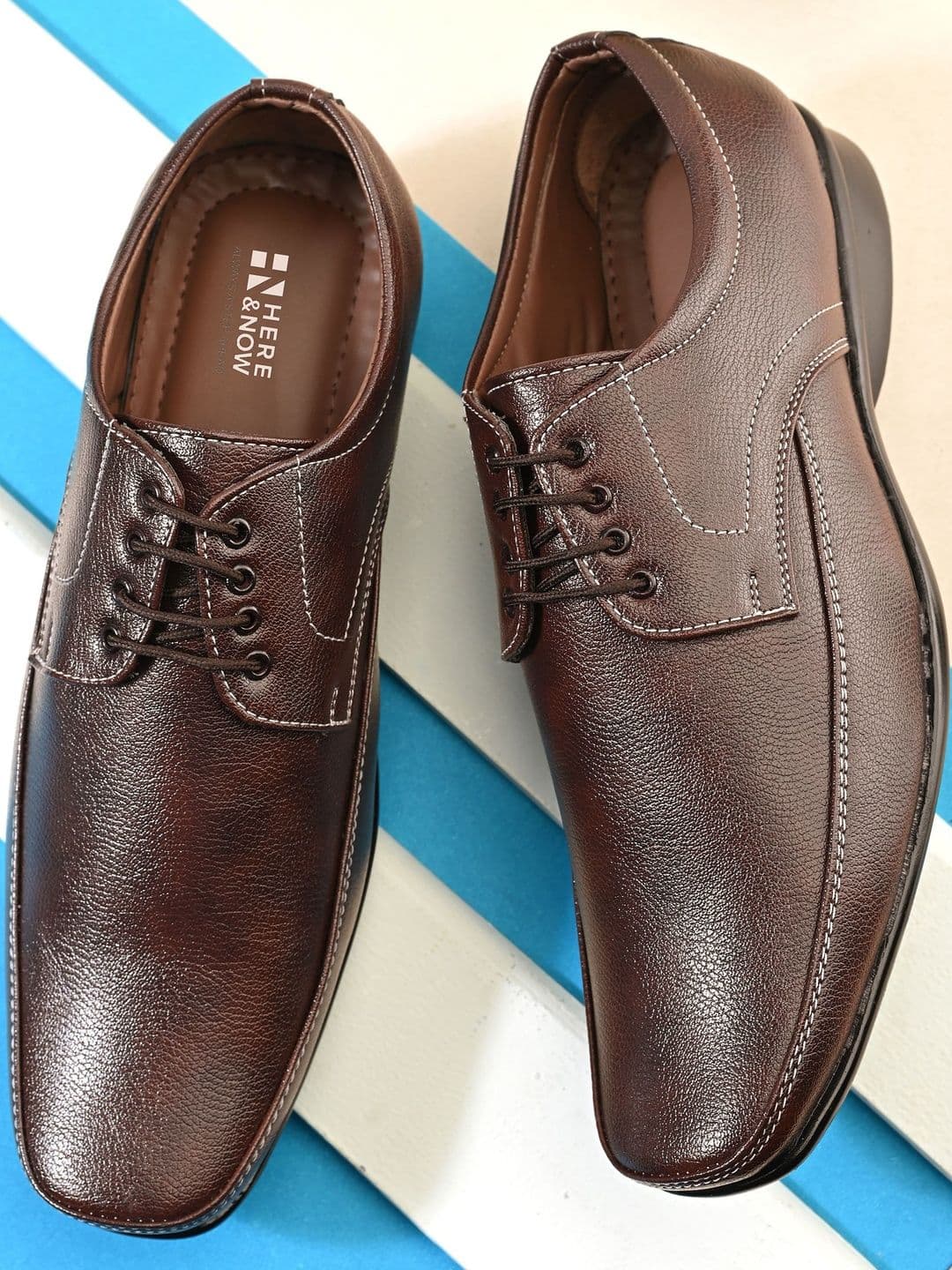HERE&NOW Men Brown Synthetic Leather Lace-Ups Formal Shoes - view 1