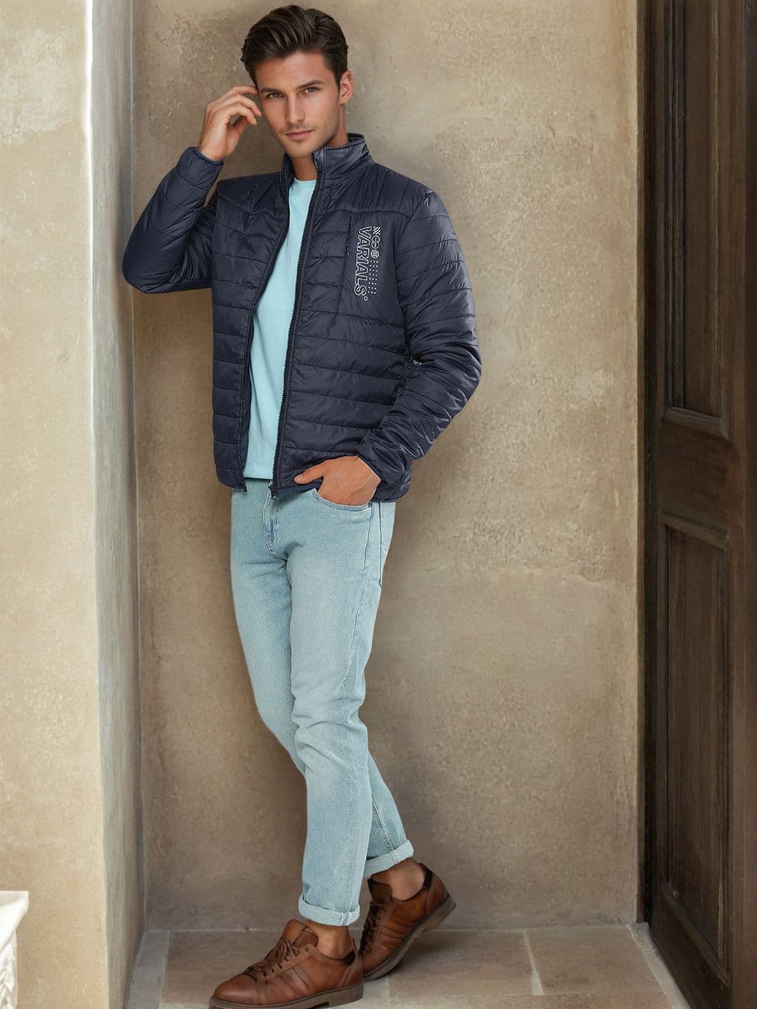 The Indian Garage Co Men Zip-Jacket Slim Fit Puffer Jacket - view 1