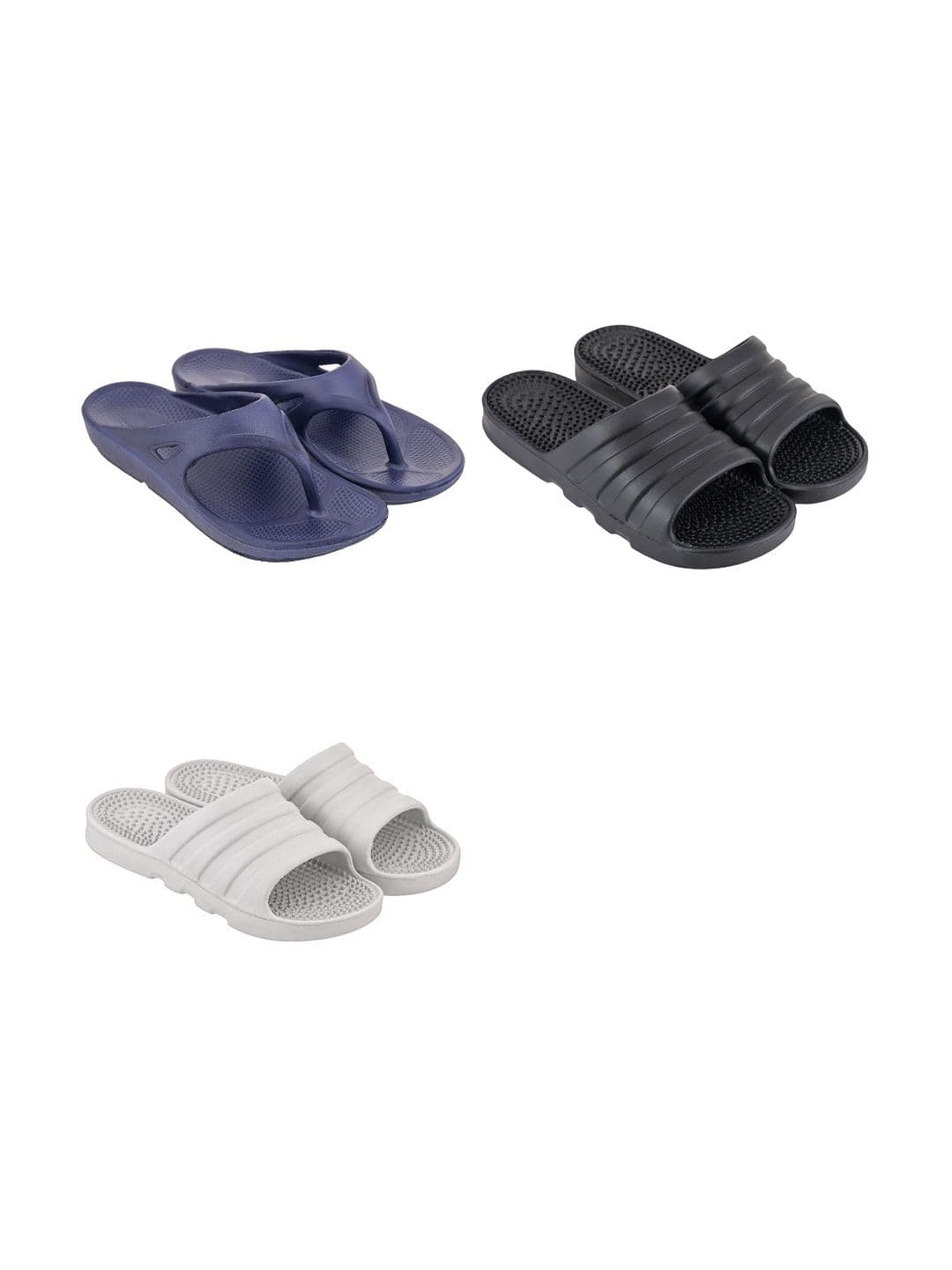 Feel alive Men Set Of 3 Pair Self Design Lightweight Sliders - view 1