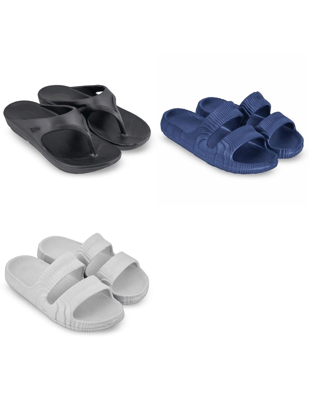 Feel alive Men Set Of 3 Ultra-Comfortable Lightweight Flip Flops - view 1