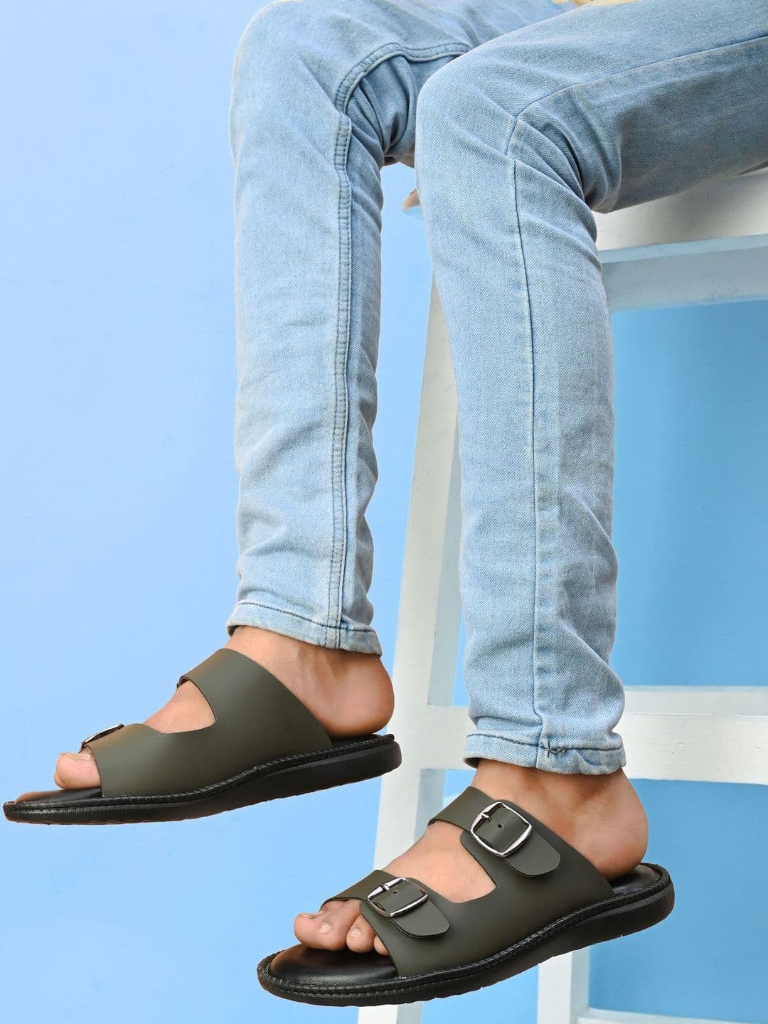 HERE&NOW Men Two Straps Open Back Comfort Sandals - view 1