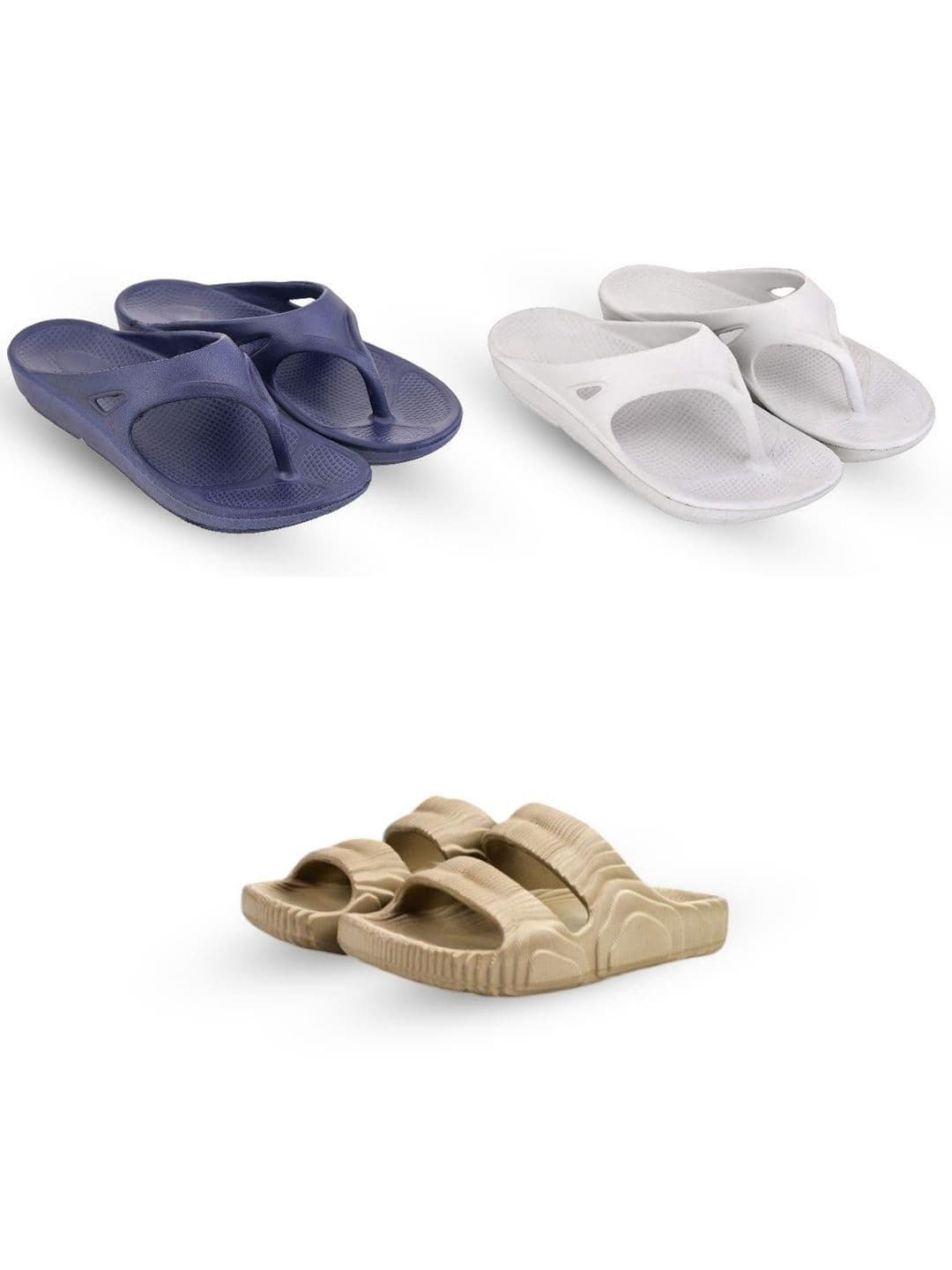 Feel alive Men Set of 3 Pair Self Design Lightweight Sliders - view 1
