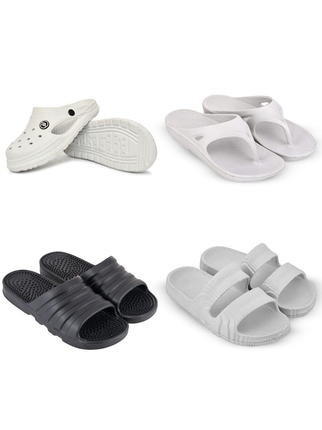 Feel alive Set Of 4 Ultra-Comfortable & Lightweight Thong Flip-Flops & Sliders - view 1