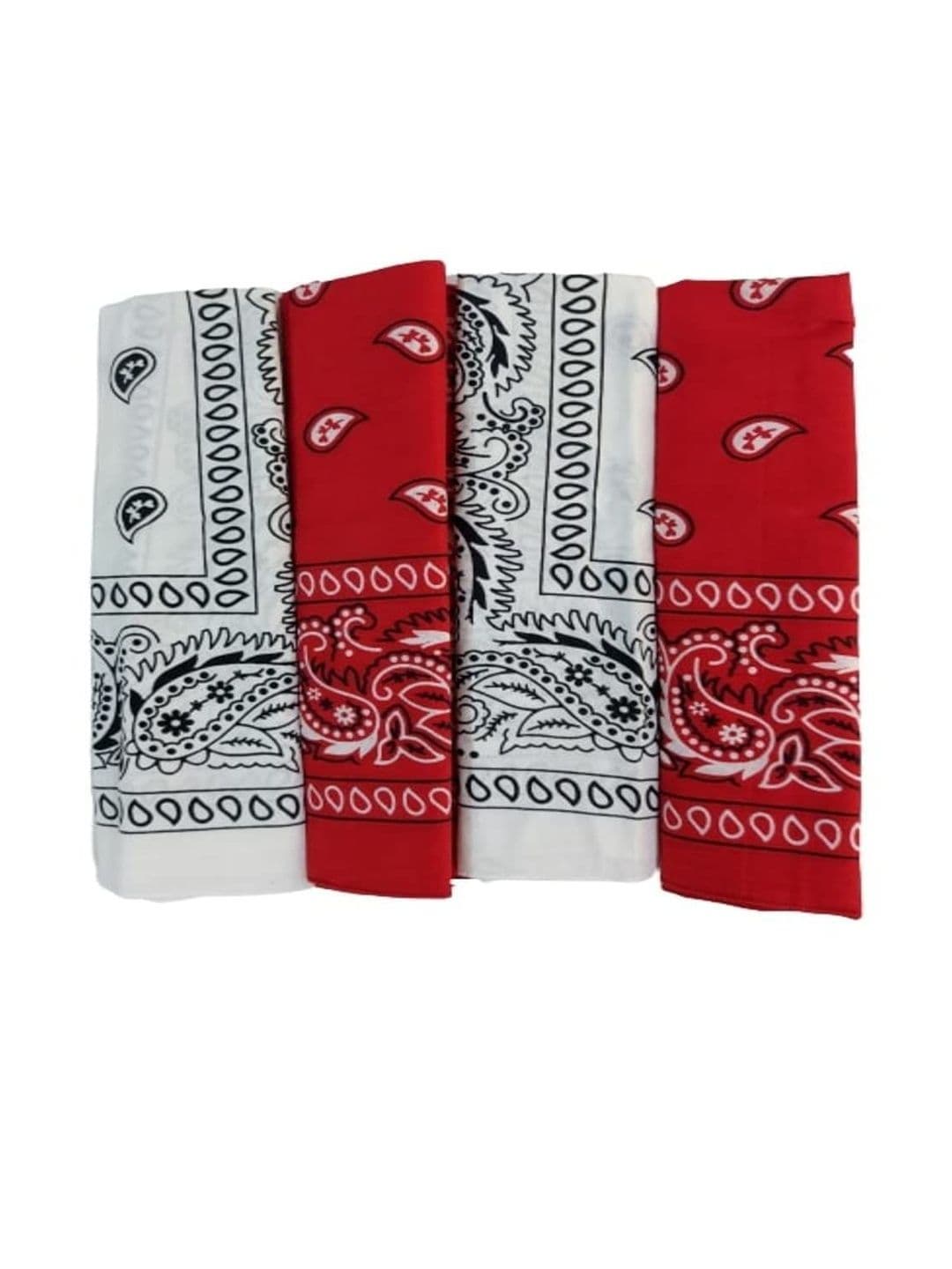 Navkar Crafts Unisex Red & White Pack of 4 Paisley Cotton Bandana Headband - view 1