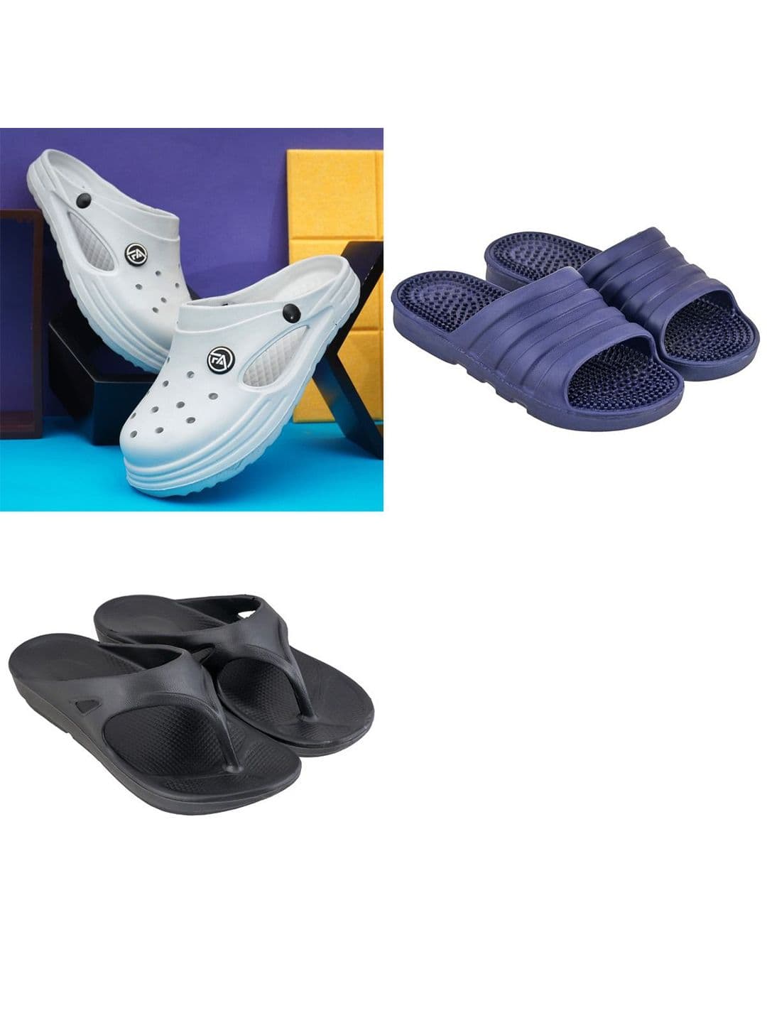 Feel alive Set Of 3 Ultra-Comfortable Lightweight Thong Flip-Flops - view 1