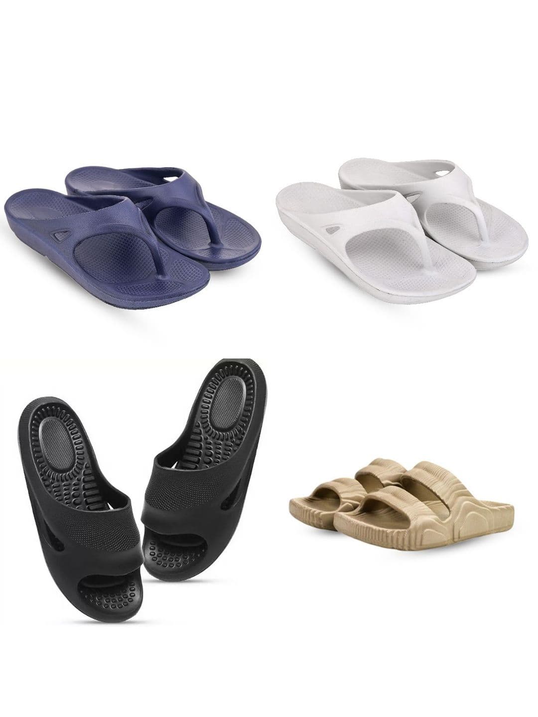 Feel alive Men Set Of 4 Lightweight Flip Flops - view 1