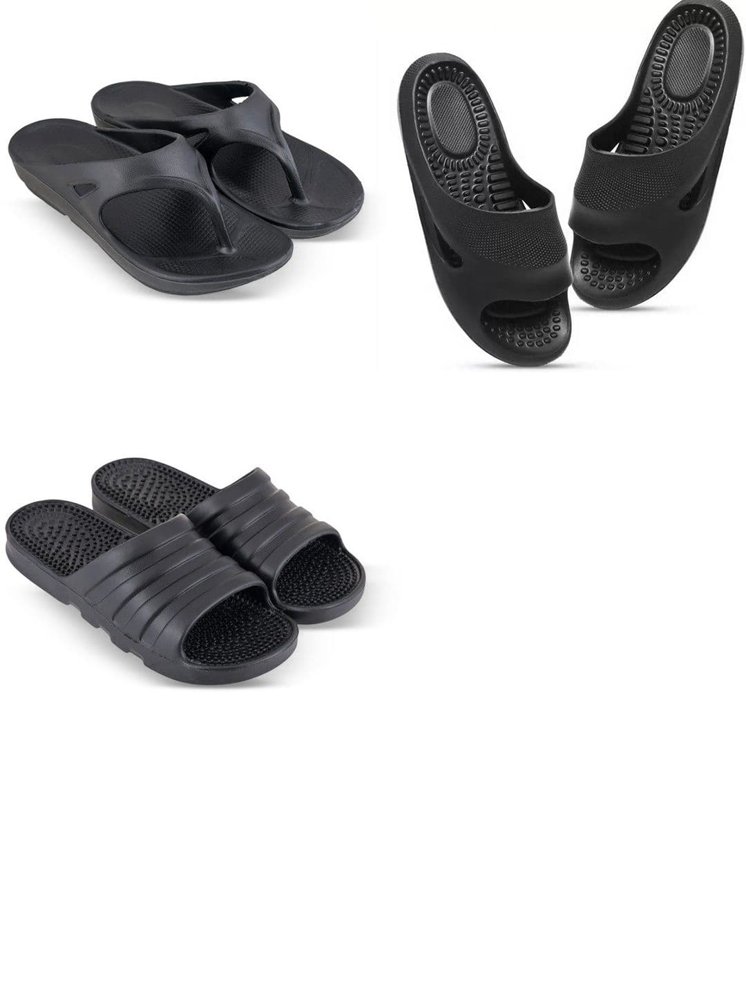 Feel alive Men Set of 3 Self Design Lightweight Sliders - view 1
