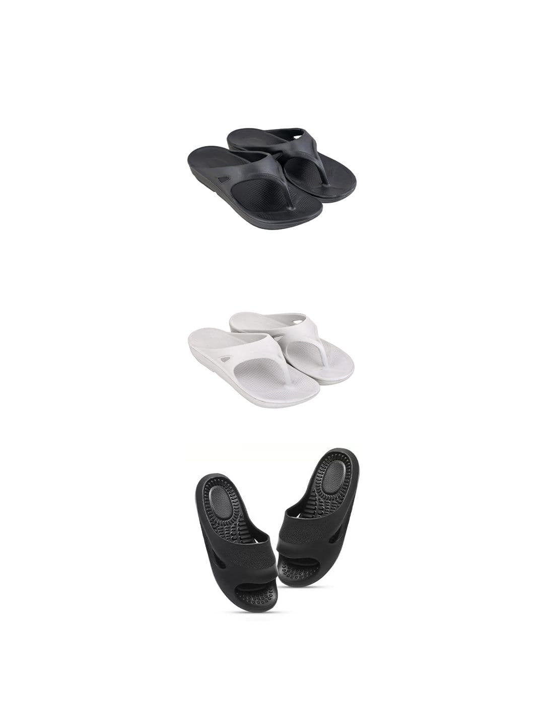 Feel alive Men Solid Set of 3 Slip-On Flip Flops - view 1
