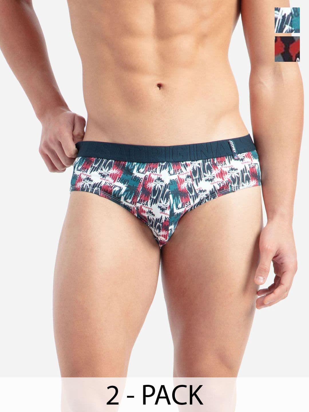 Jockey Pack Of 2 Super Combed Cotton Printed Brief with Ultrasoft Waistband-US52 - view 1