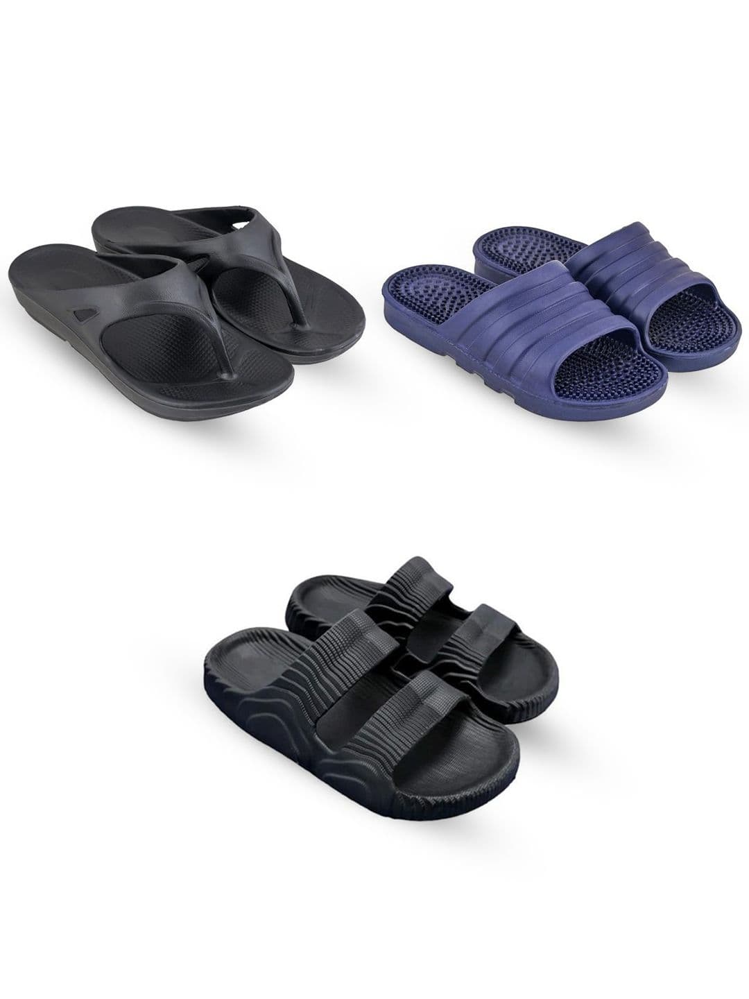 Feel alive Men Set of 3 Ultra-Comfortable Lightweight Thong Flip-Flops - view 1