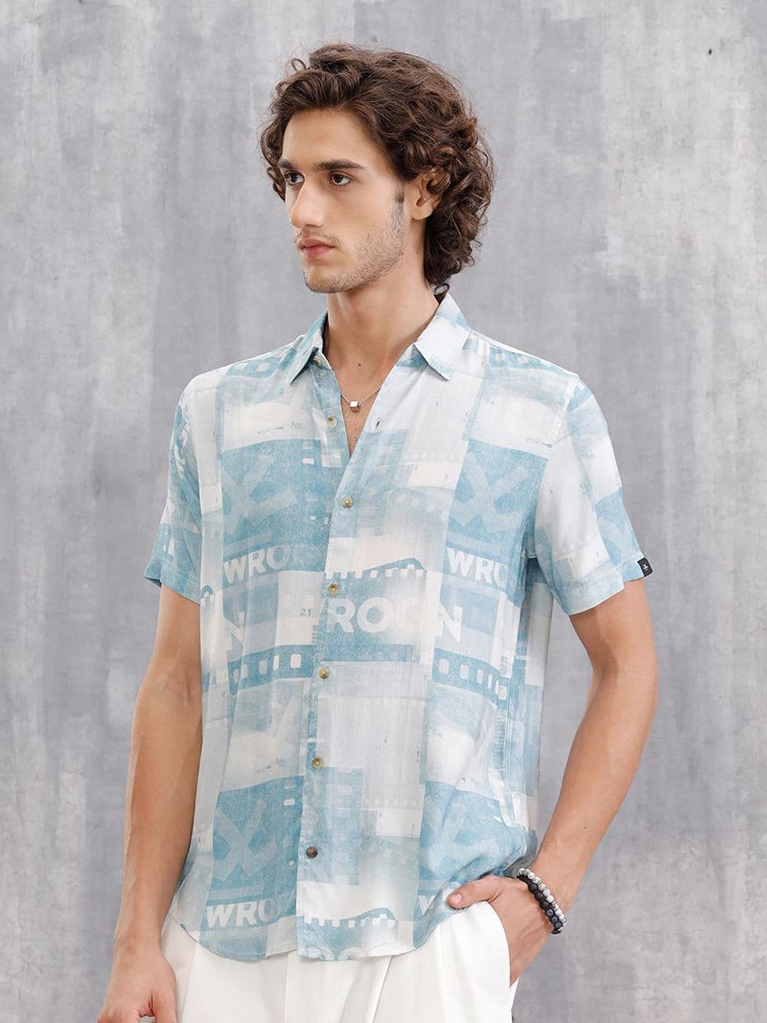 WROGN Slim Fit Spread Collar Other Checks Checked Pure Cotton Opaque Shirt - view 1