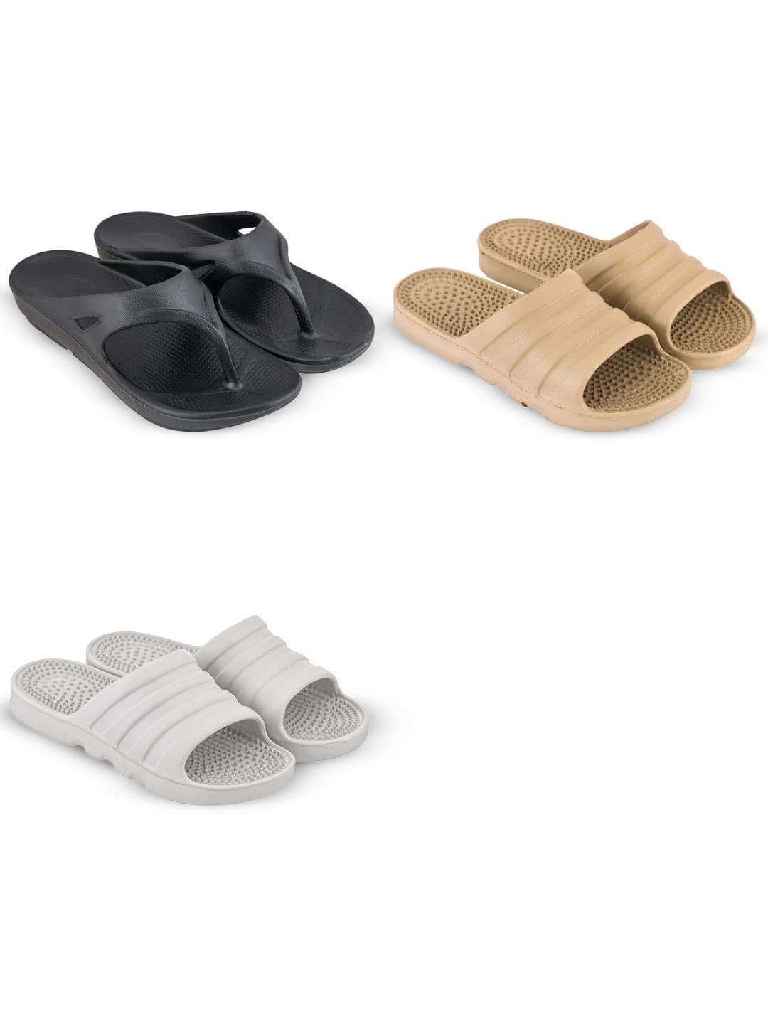 Feel alive Men Set Of 3 Ultra-Comfortable Lightweight Flip Flops - view 1