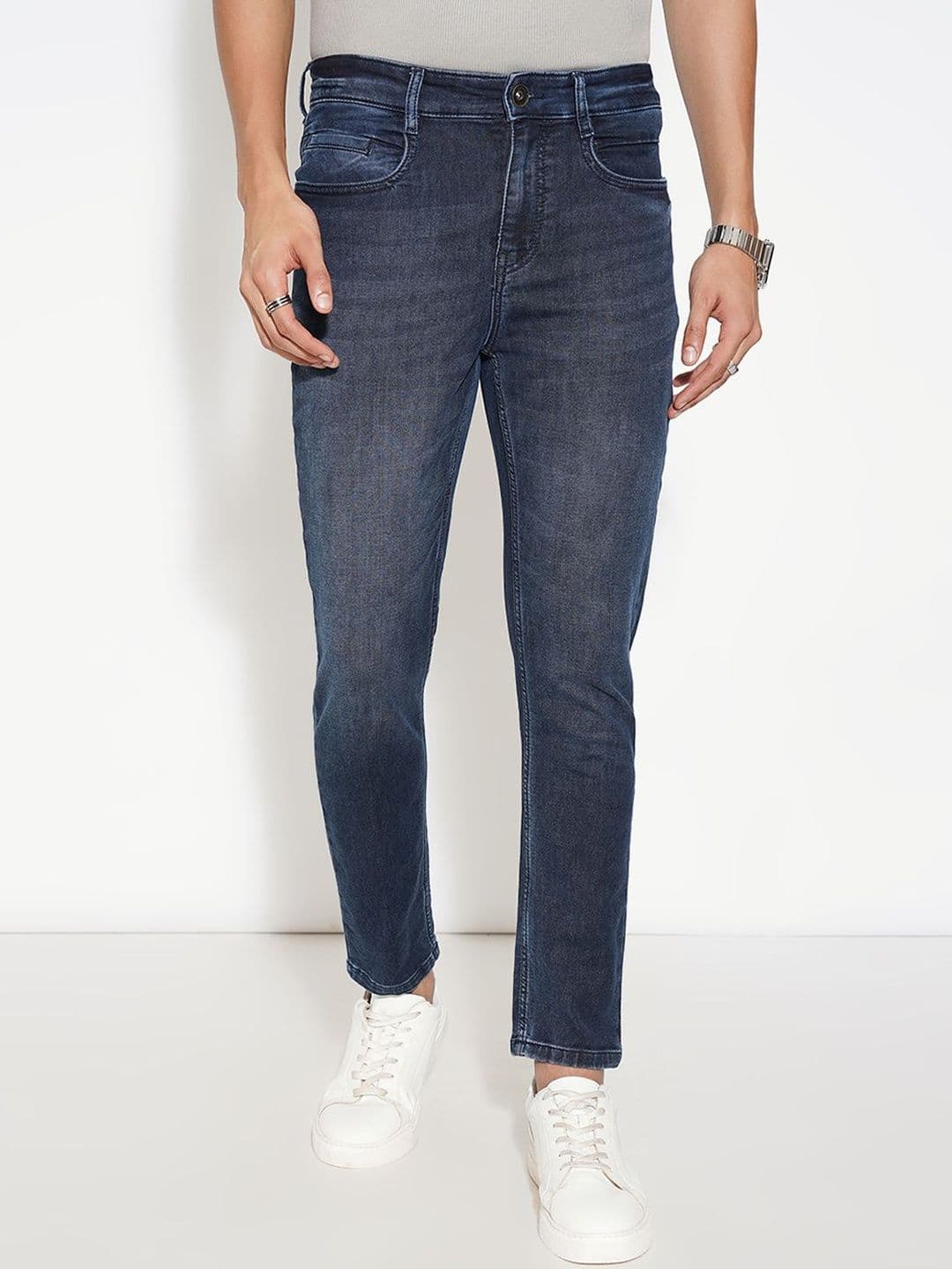 SF JEANS by Pantaloons Men Slim Fit Mid-Rise Light Fade Jeans - view 1