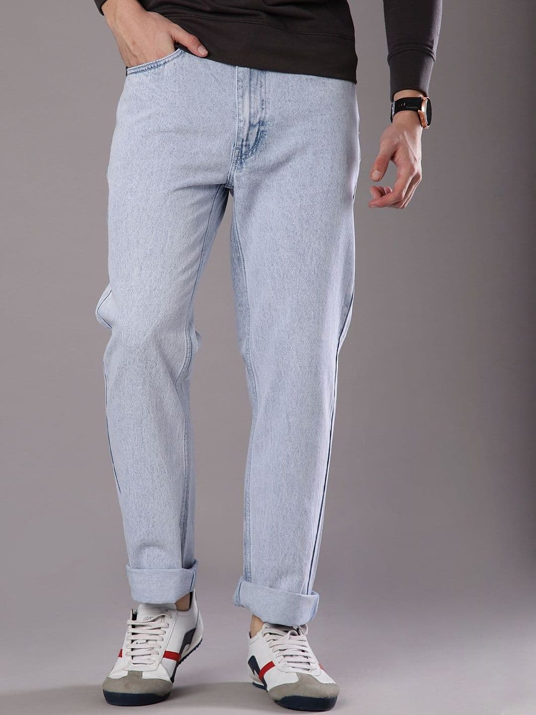 V-Mart Men Straight Fit Mid-Rise Clean Look Non Stretchable Jeans - view 1