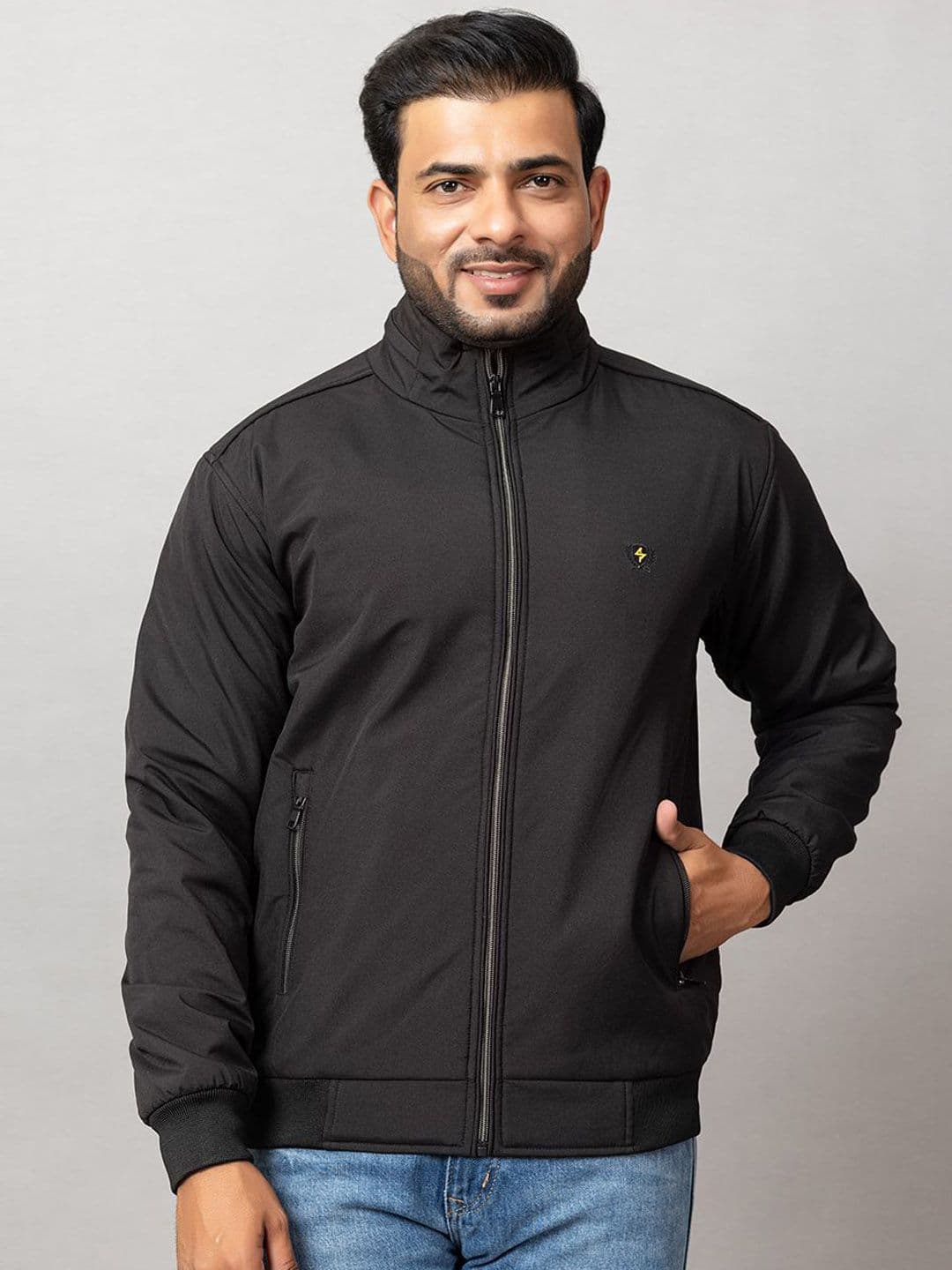 Seapen Men Mock Collar Solid Lightweight Bomber Jacket - view 1