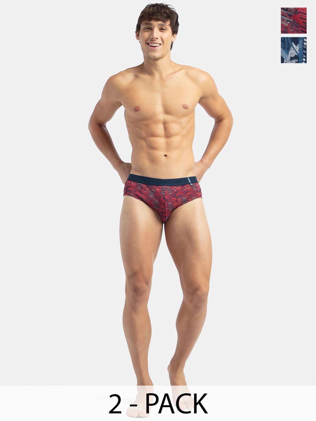 Jockey Pack Of 2 Super Combed Cotton Abstract Printed Briefs US52-0205-NV-KR - view 1
