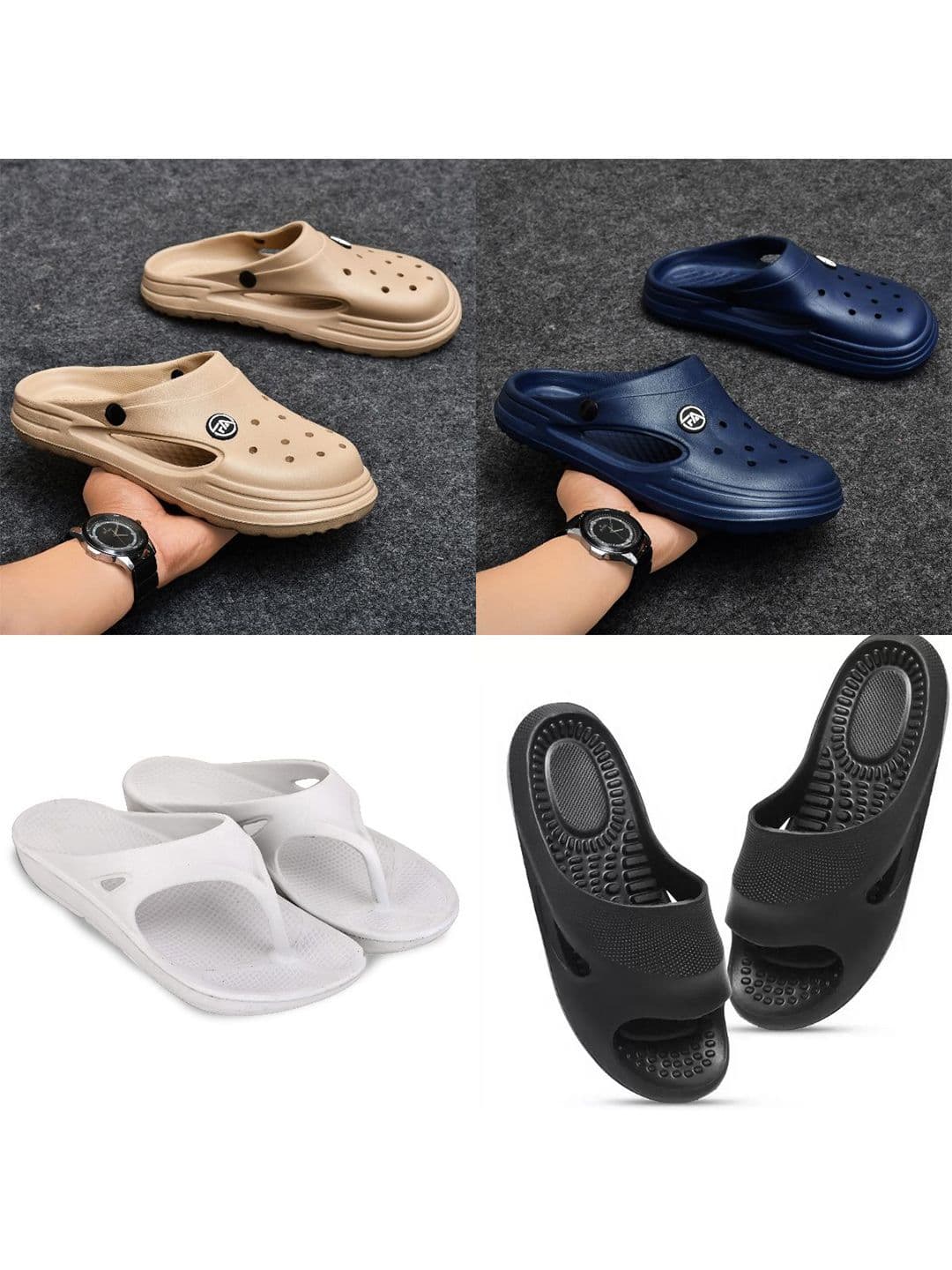 Feel alive Men Set of 4 Pair Self Design Lightweight Clogs - view 1