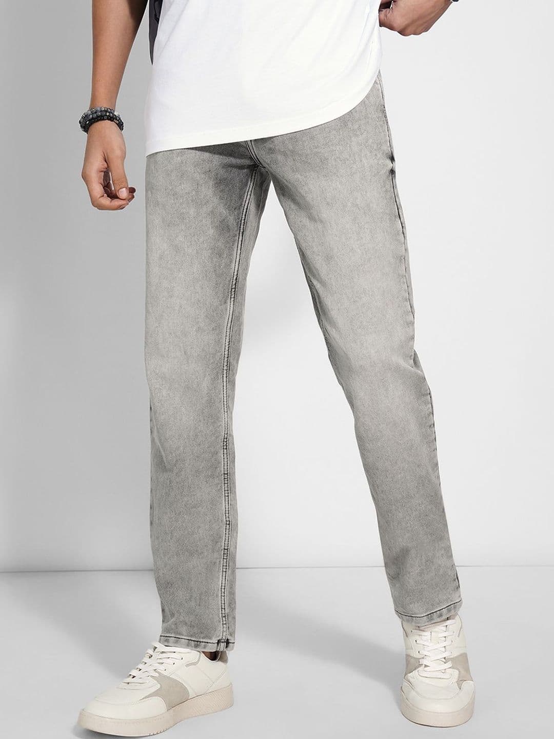 SF JEANS by Pantaloons Men Straight Fit Mid-Rise Heavy Fade Jeans - view 1