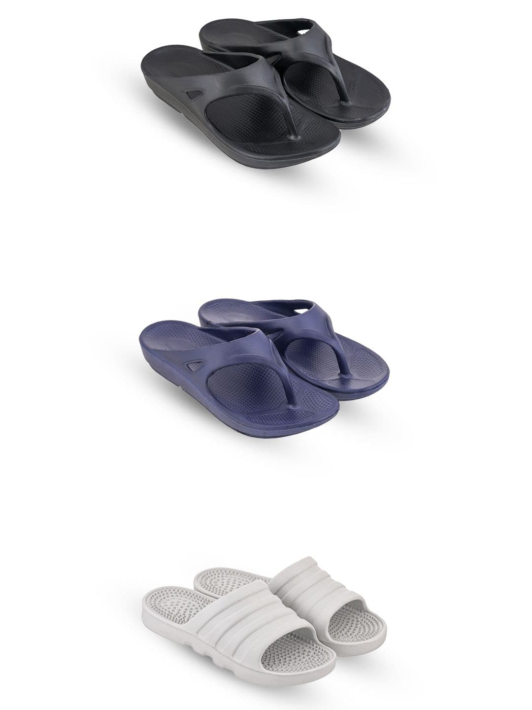 Feel alive Men Set of 3 Textured Thong Flip-Flops - view 1