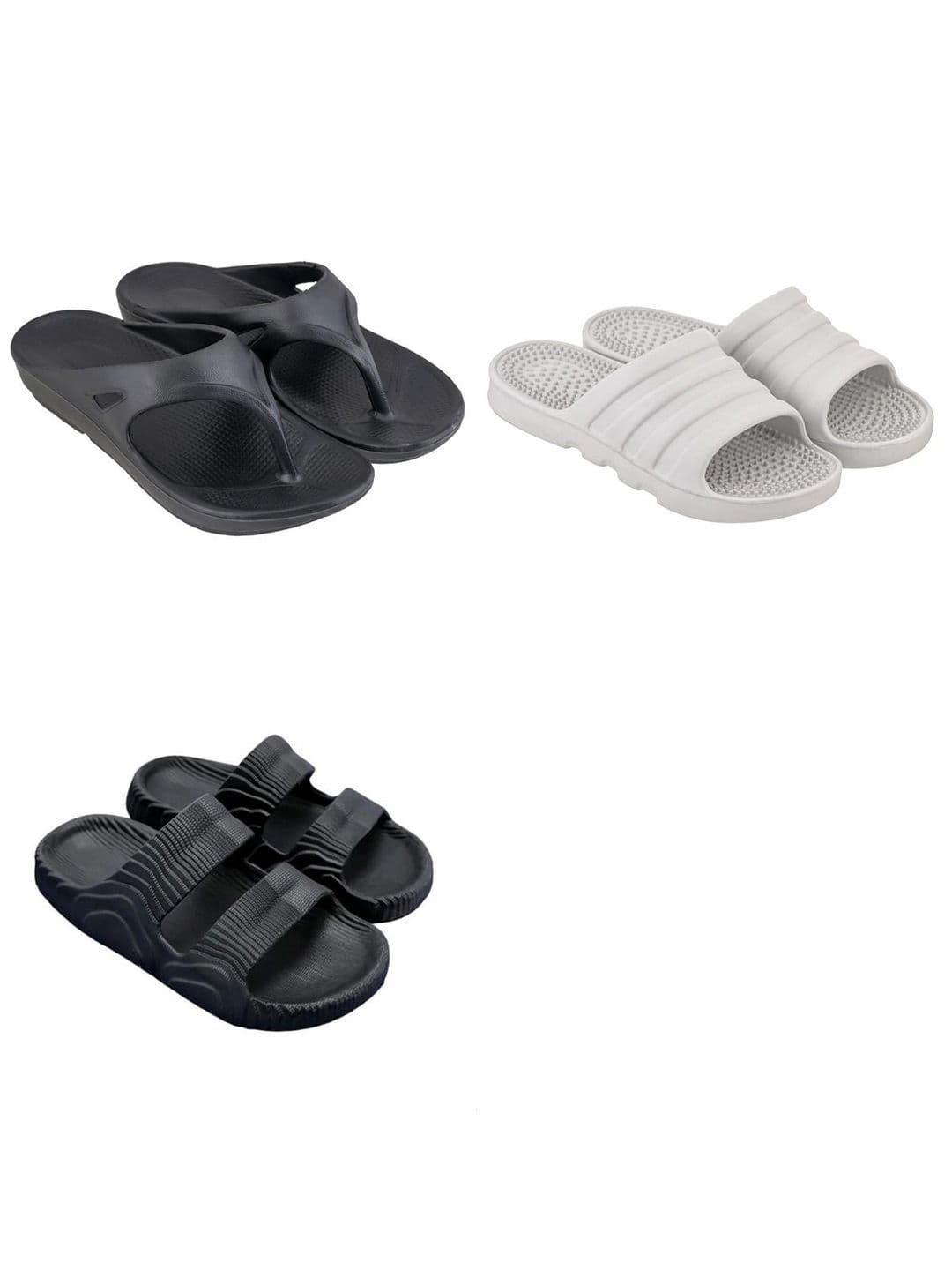 Feel alive Set Of 3 Ultra-Comfortable & Lightweight Thong Flip-Flops & Sliders - view 1