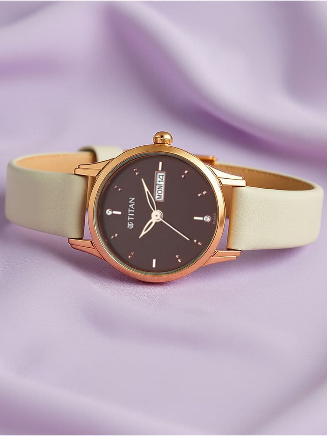 Titan Lagan Quartz Analog With Brown Dial Watch For Women - 2656wl01 - view 1