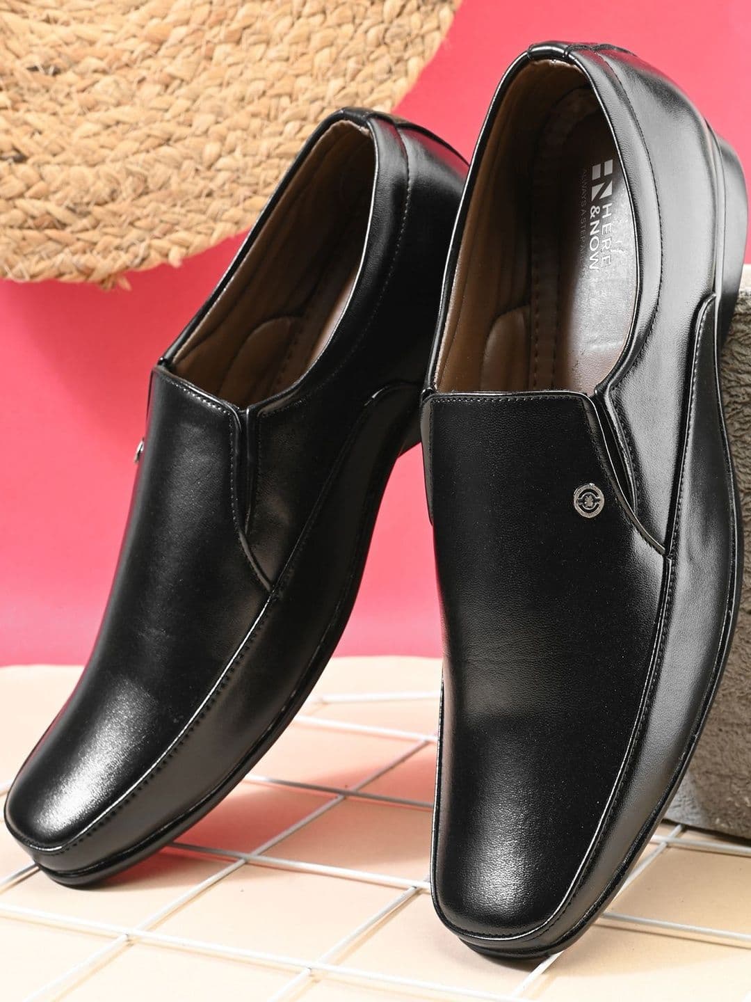 HERE&NOW Men Black Slip On Formal Shoes - view 1